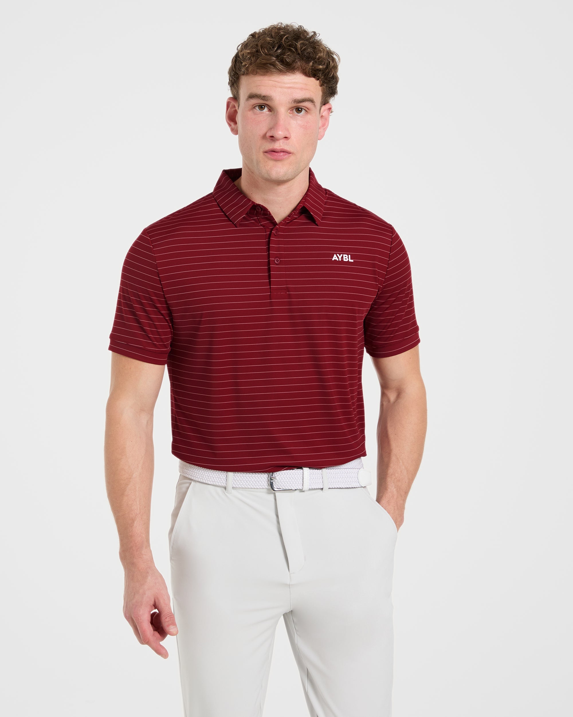 Classic Stripe Polo - Burgundy Rouge