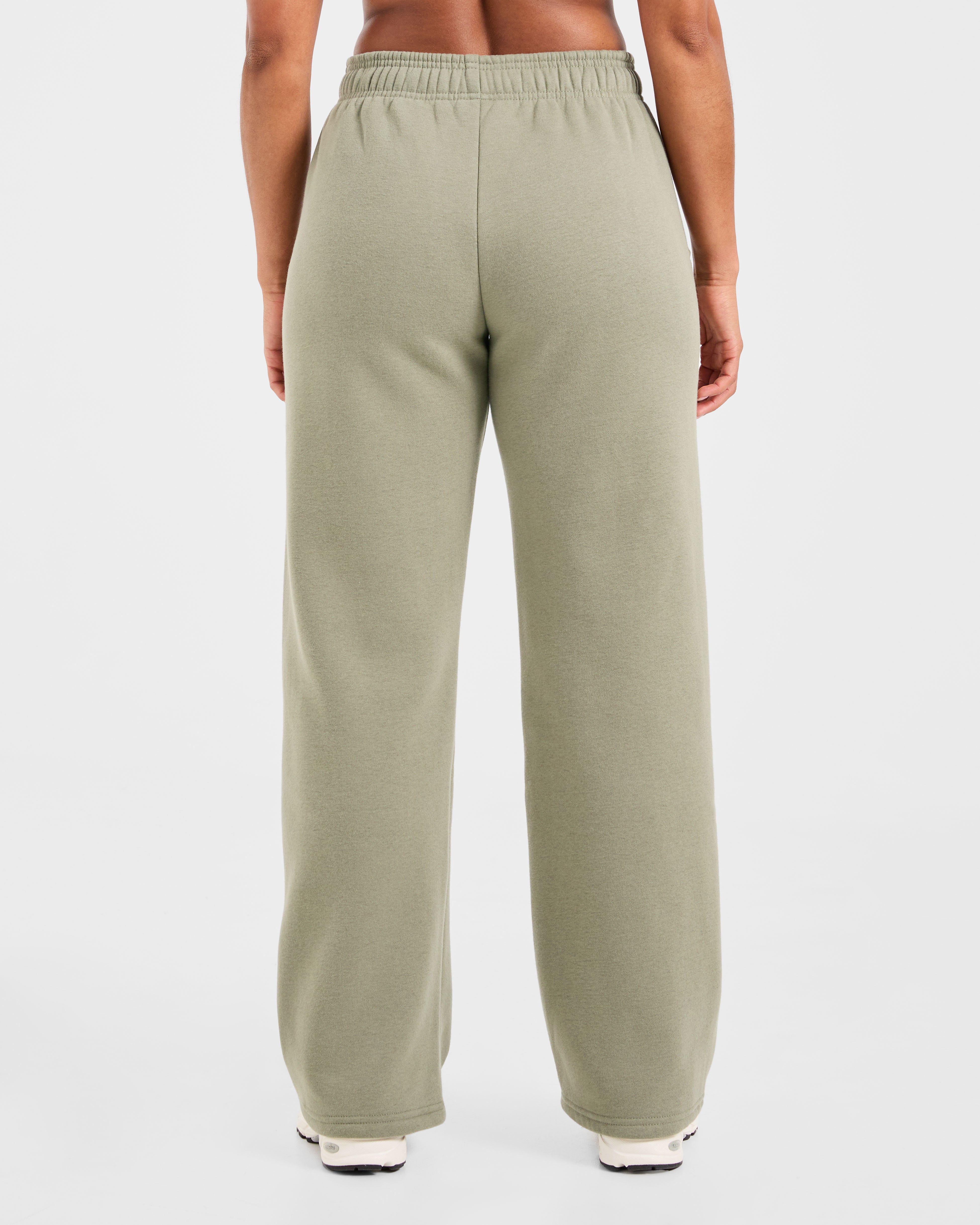 Varsity 2.0 Oversized Straight Leg Joggers - Muted Olive