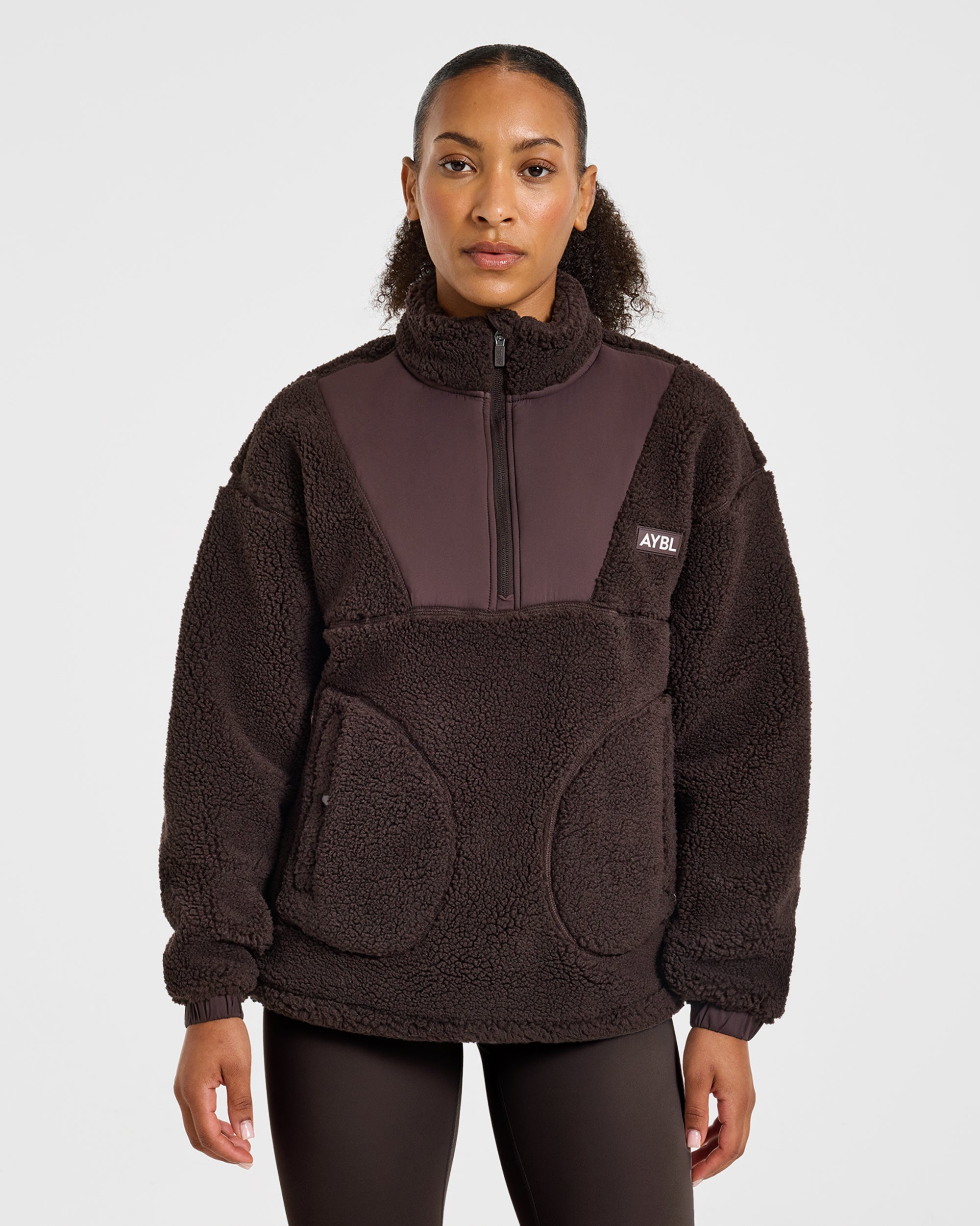 Signature 1/4 Zip Fleece Pullover - Cocoa Marron