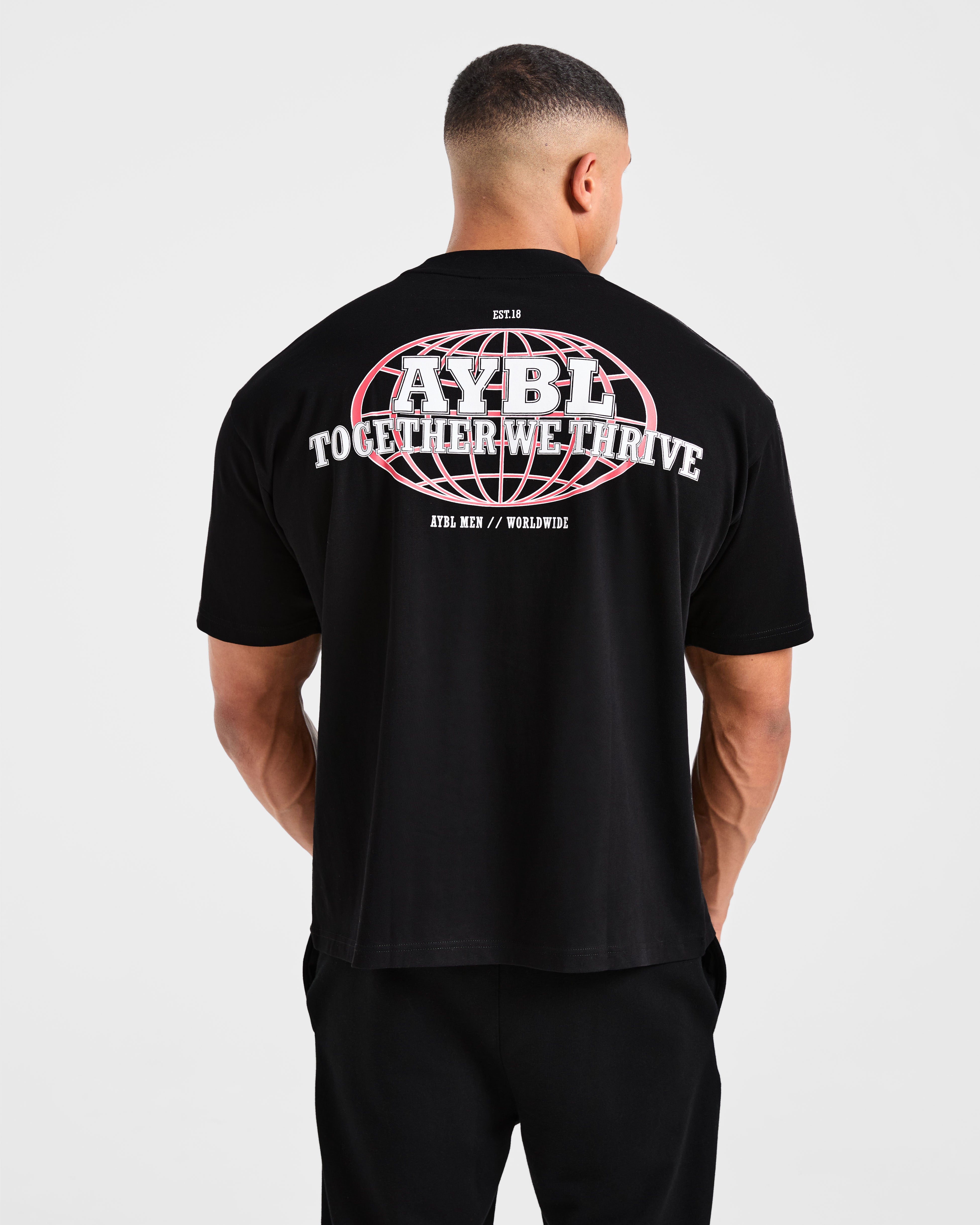 Global Oversized T Shirt - Noir/Rouge