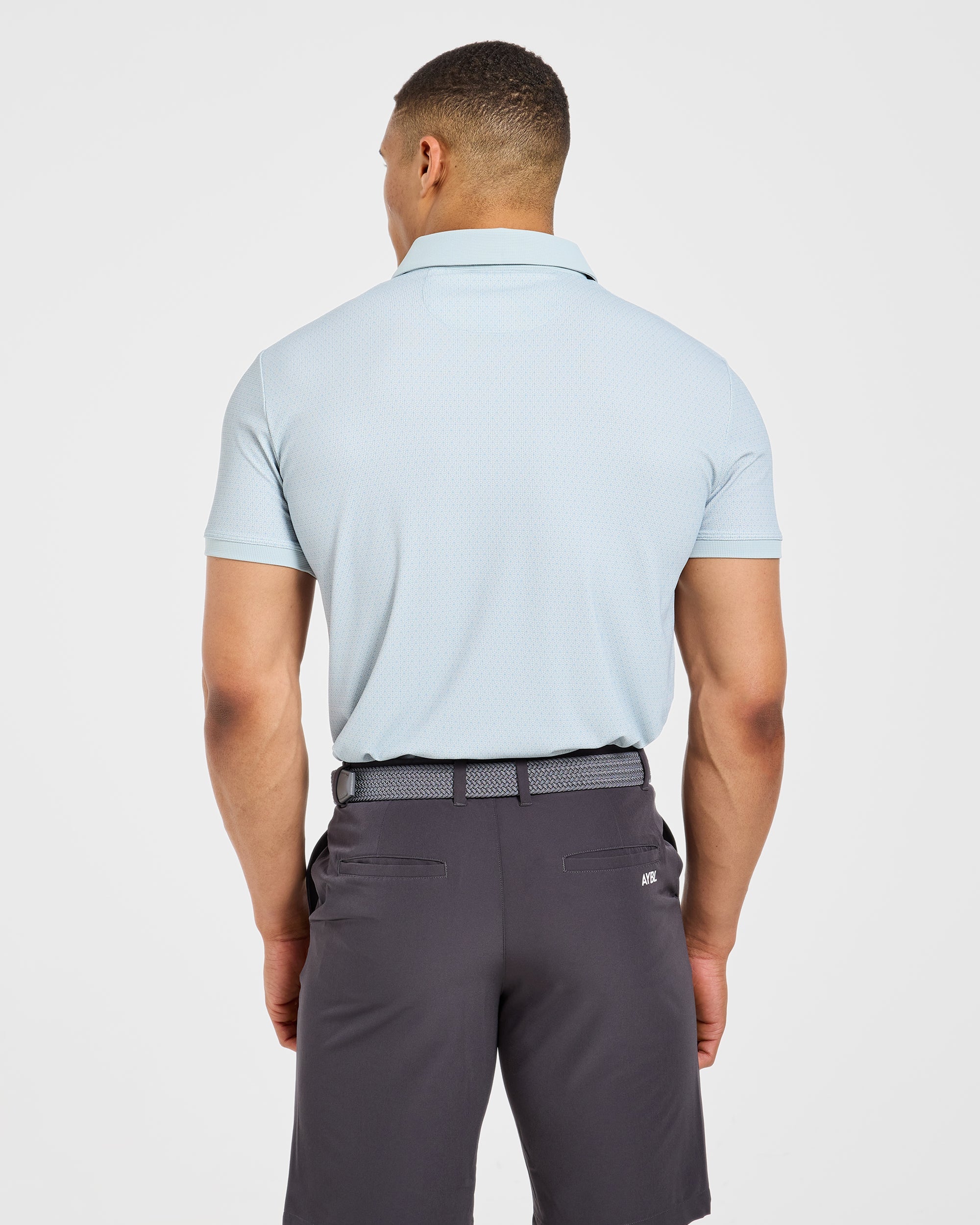 Precision Geometric Polo - Cloud Bleu