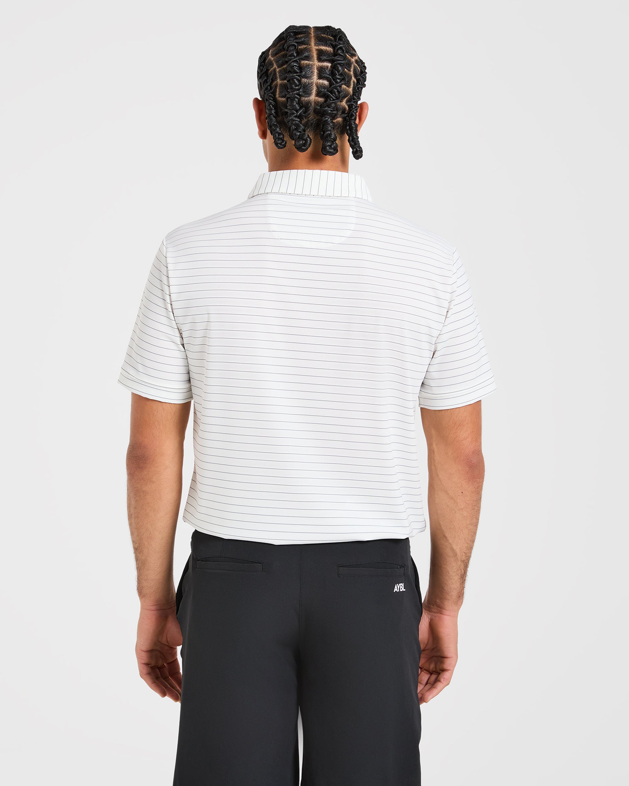 Classic Stripe Polo - Blanc