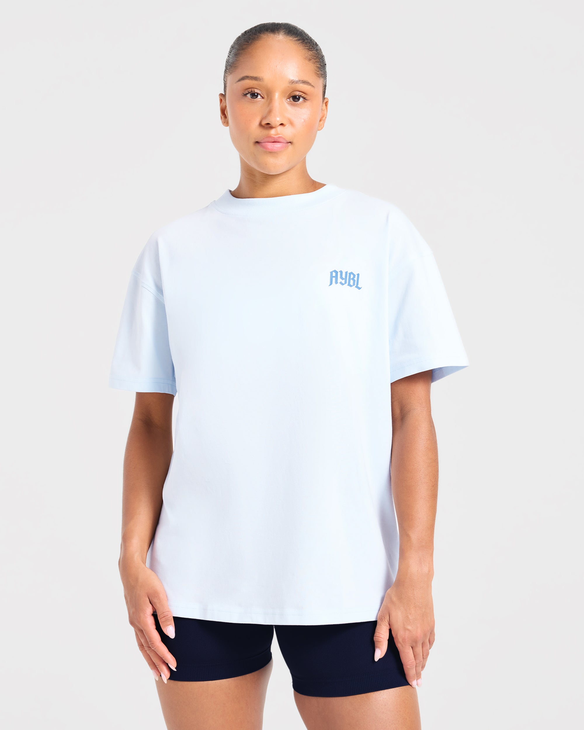 Sports Club Gothic Oversized T Shirt - Bleu