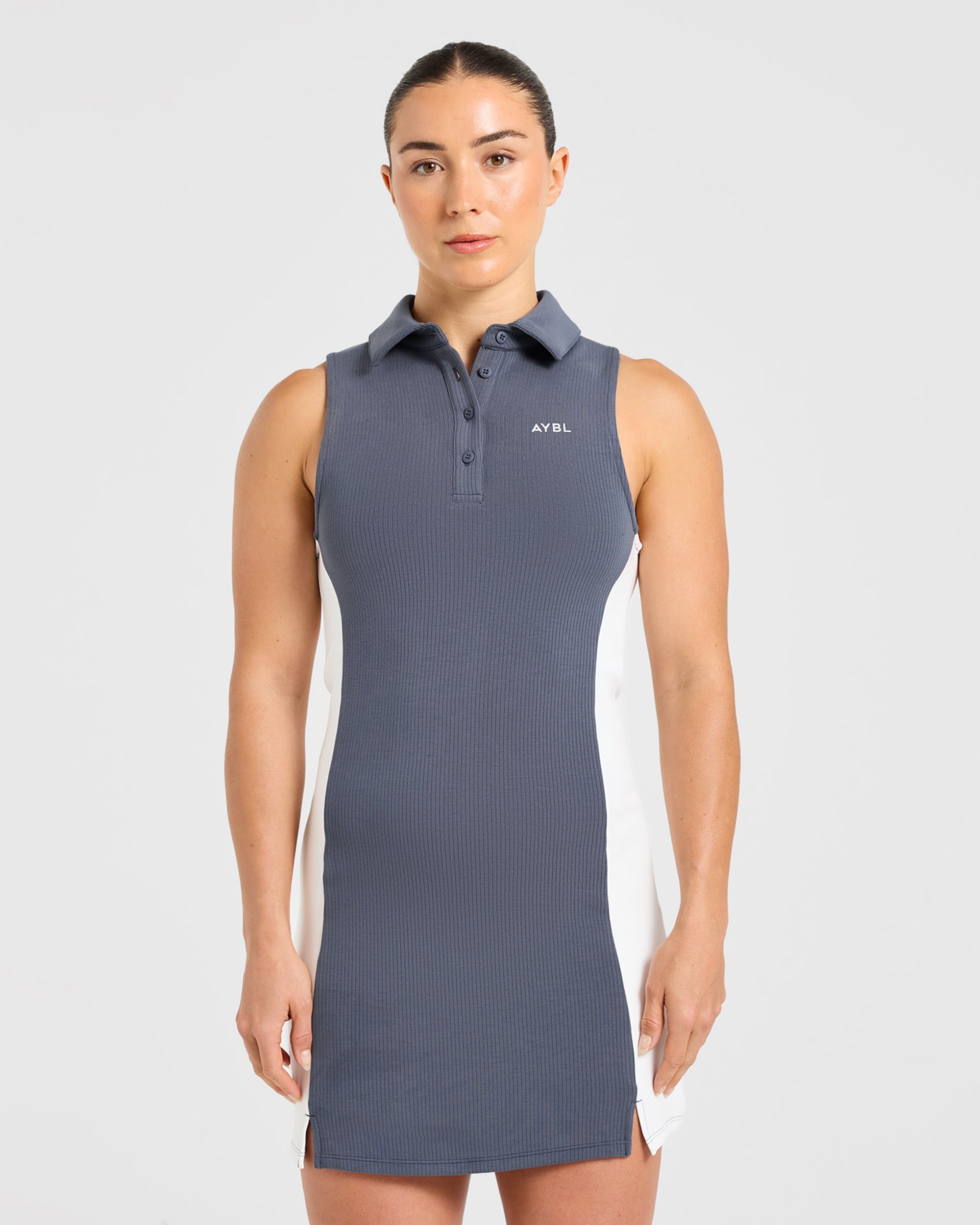 Signature Collar Dress - Steel Bleu