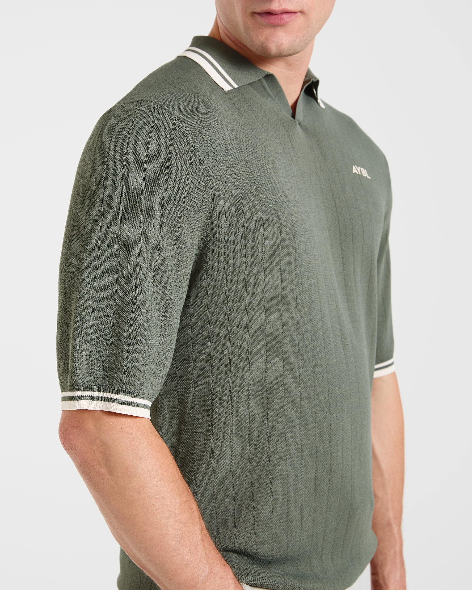 Classic Knitted Polo - Hillside Vert