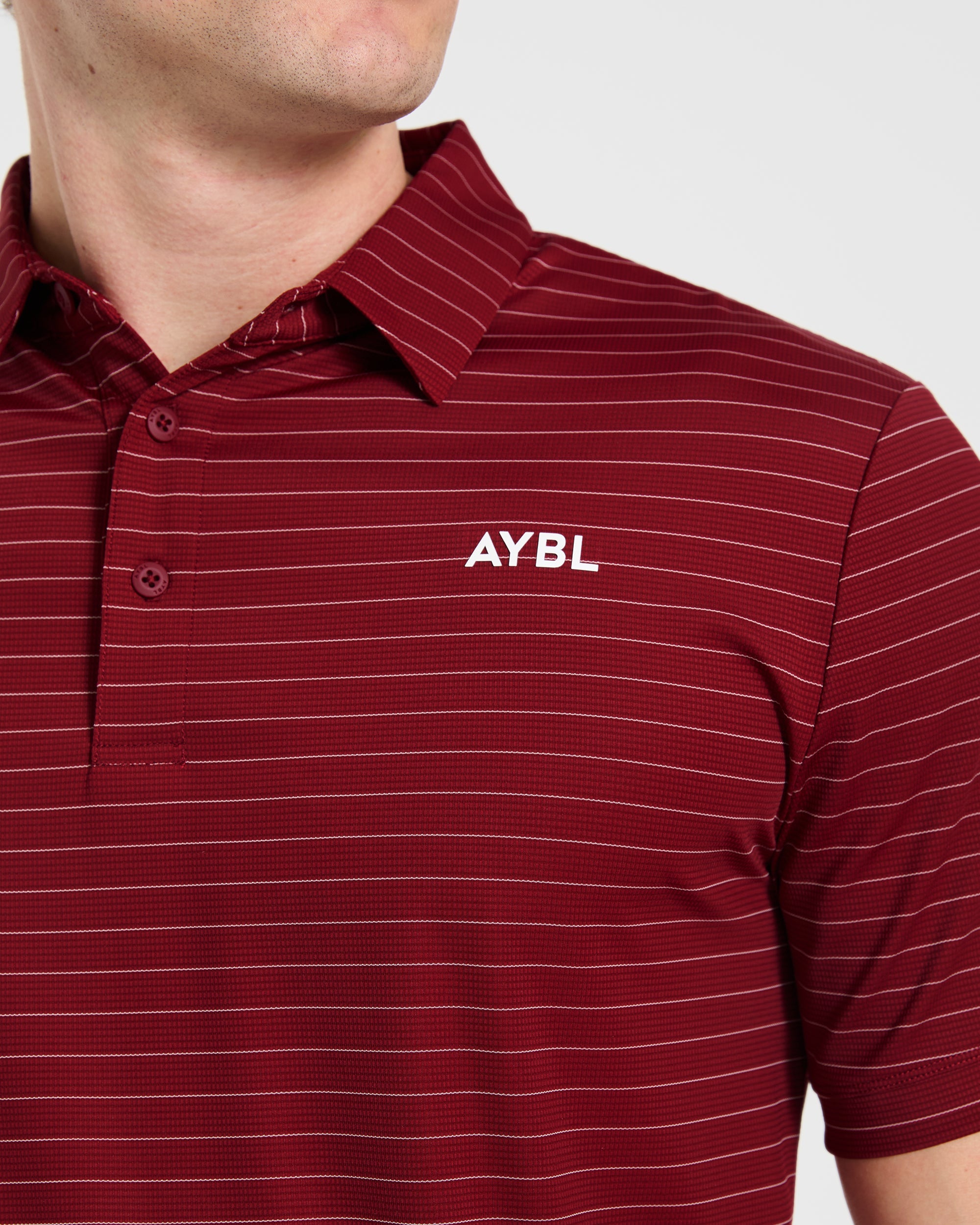 Classic Stripe Polo - Burgundy Rouge