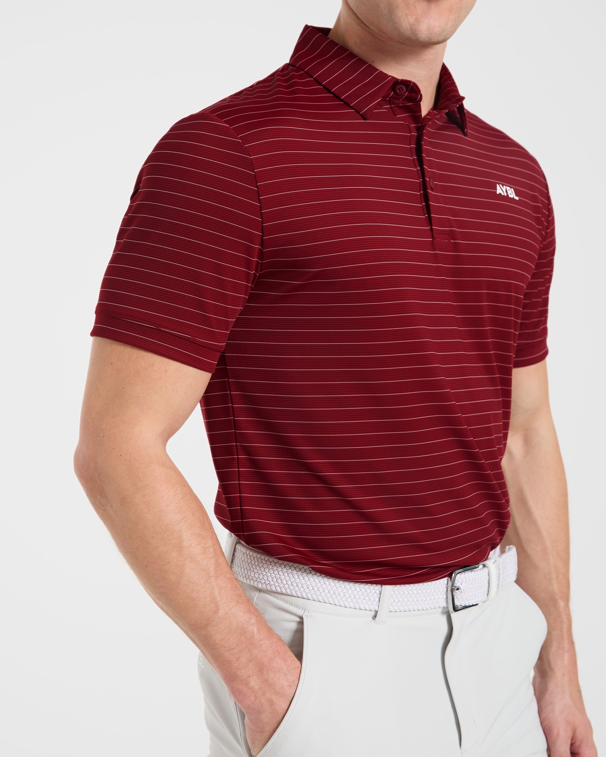 Classic Stripe Polo - Burgundy Rouge