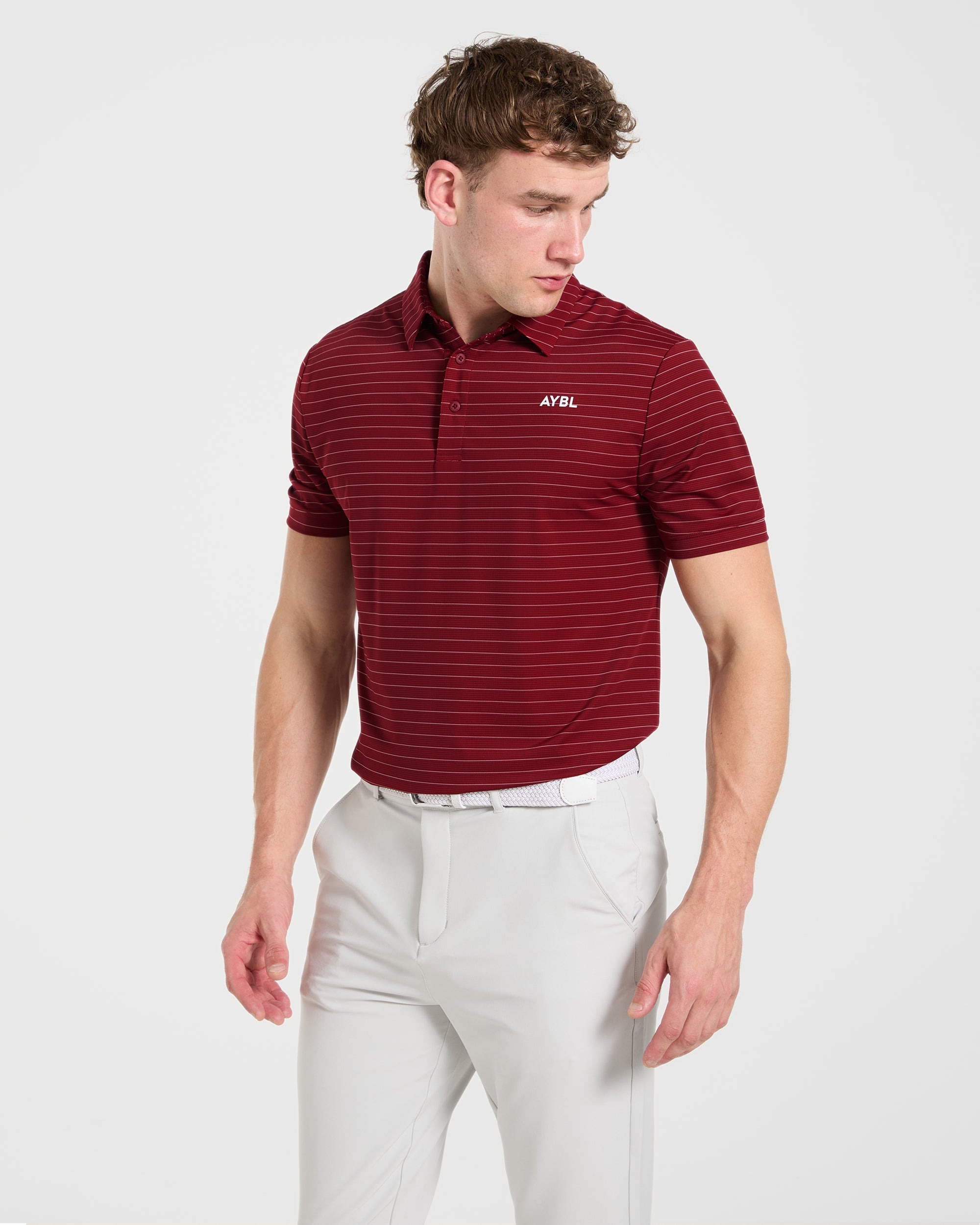 Classic Stripe Polo - Burgundy Rouge