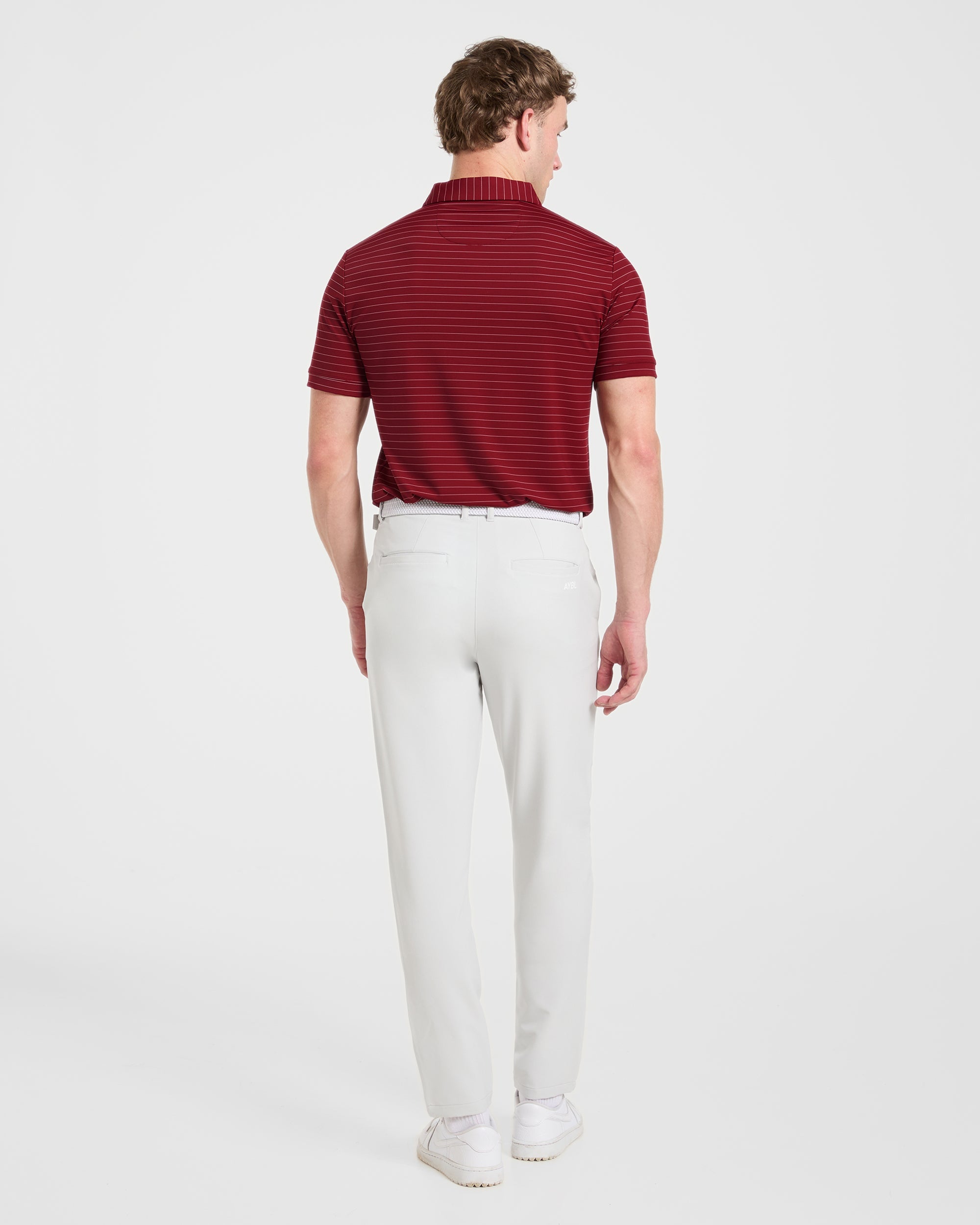 Classic Stripe Polo - Burgundy Rouge