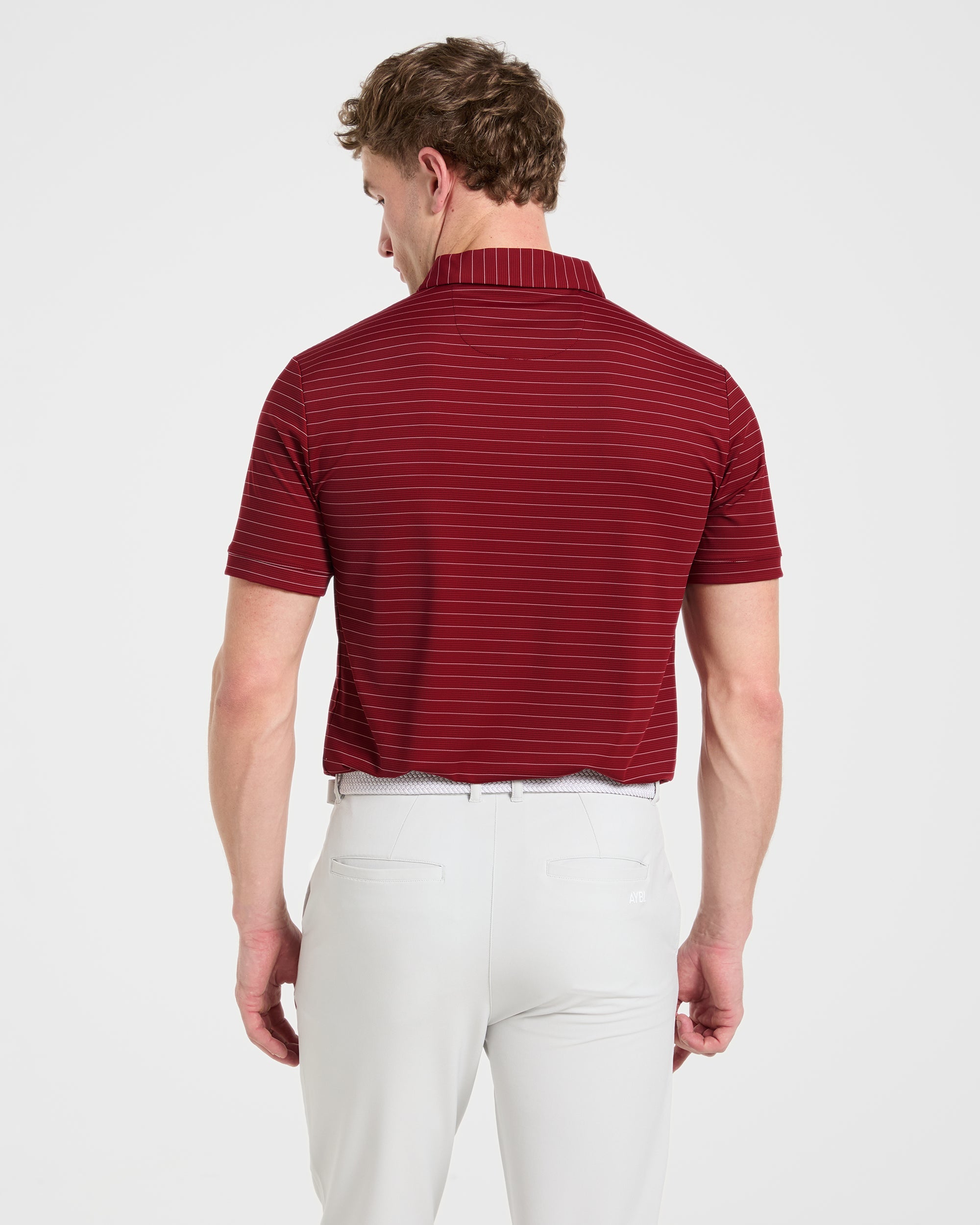 Classic Stripe Polo - Burgundy Rouge
