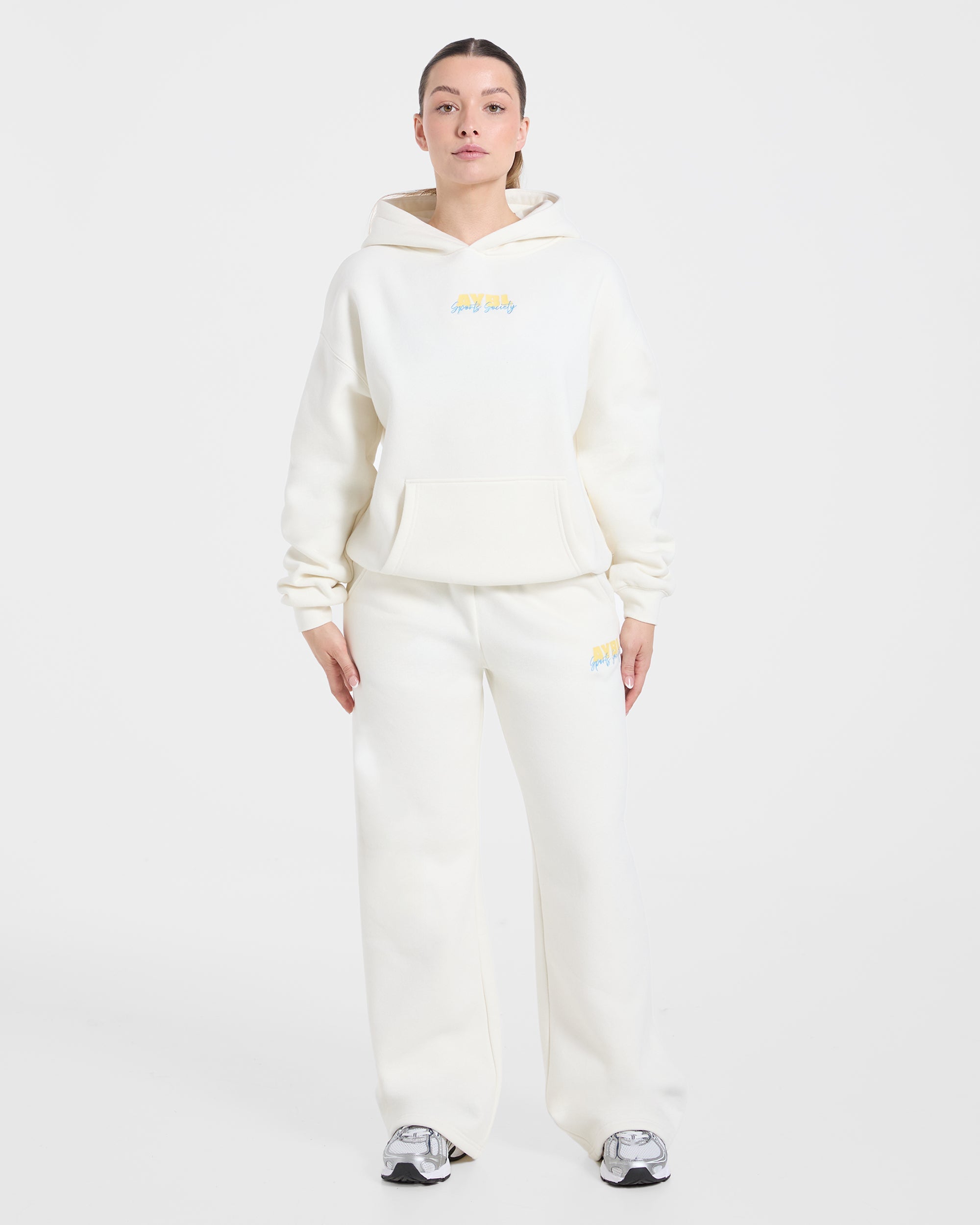Sports Society Oversized Straight Leg Joggers - Off Blanc