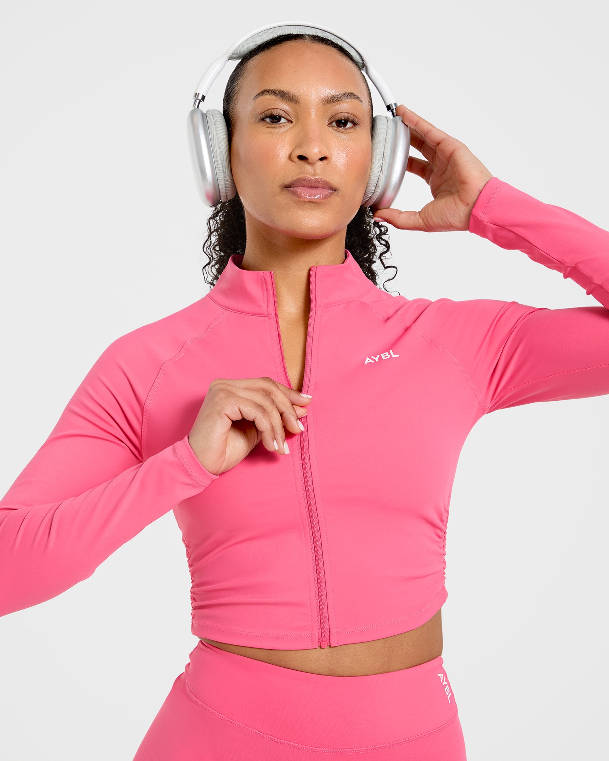Physique Zip Up Jacket - Roseberry Rose