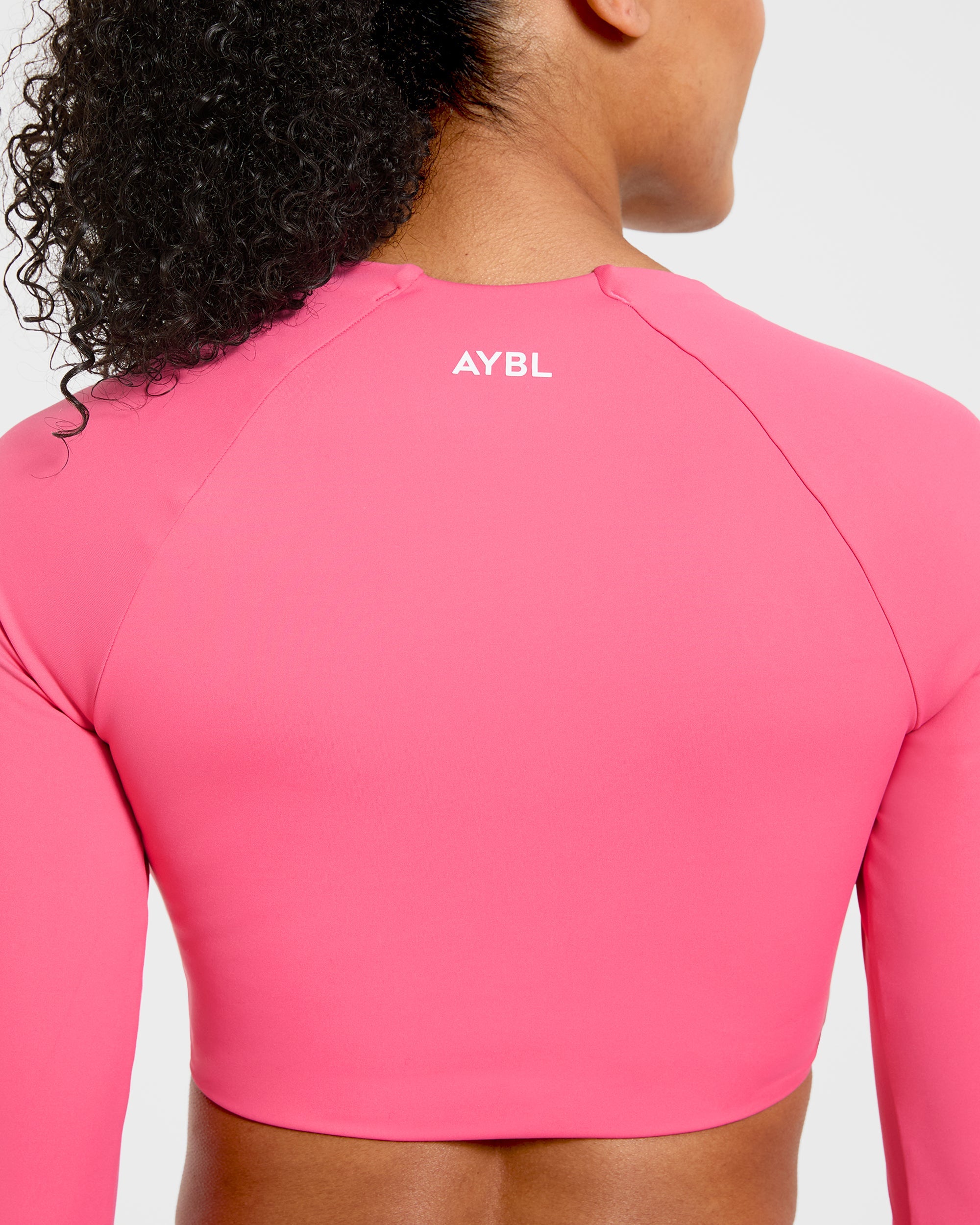 Physique Long Sleeve Crop Top - Roseberry Rose