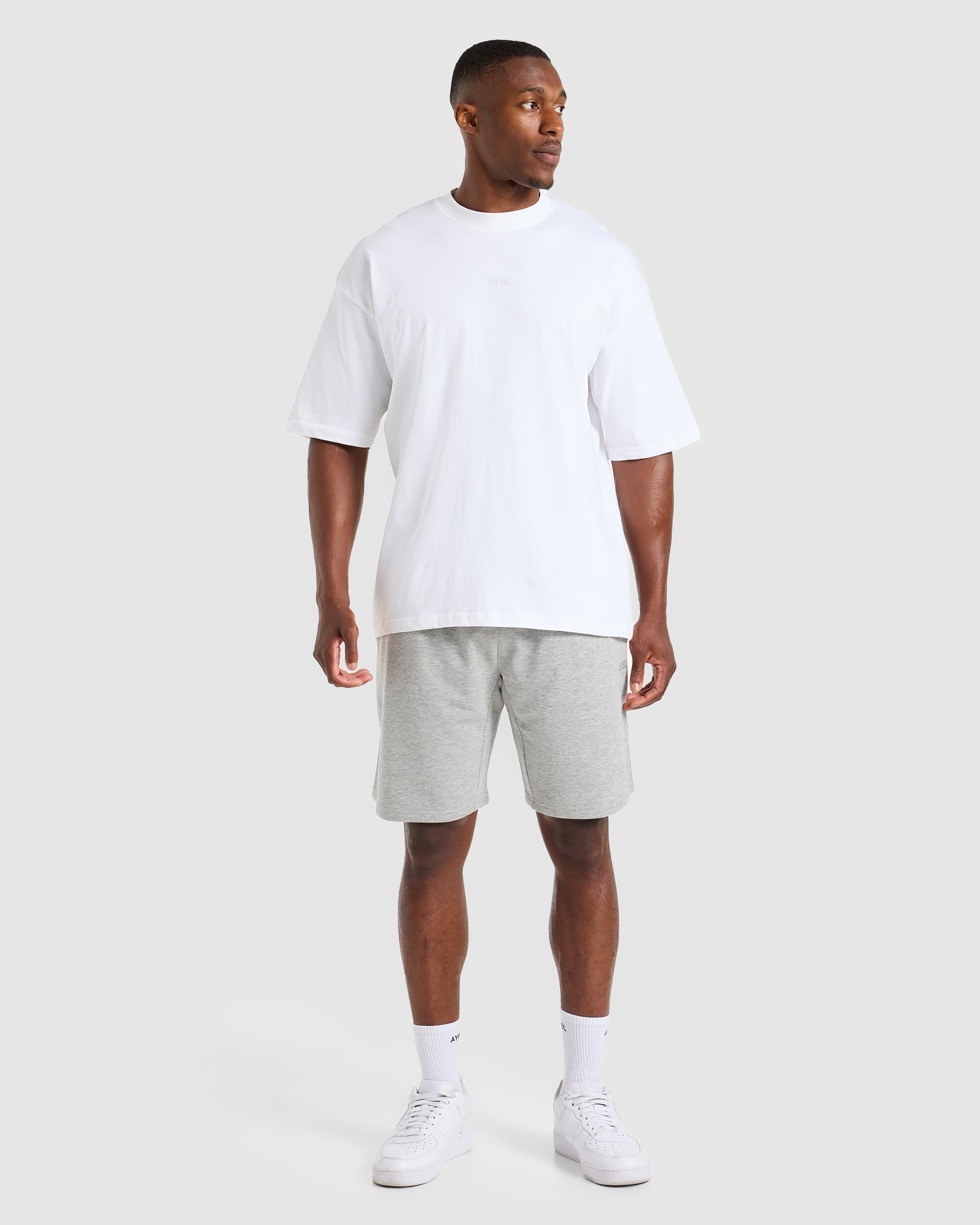 Craft Oversized Shorts - Mid Marl Gris