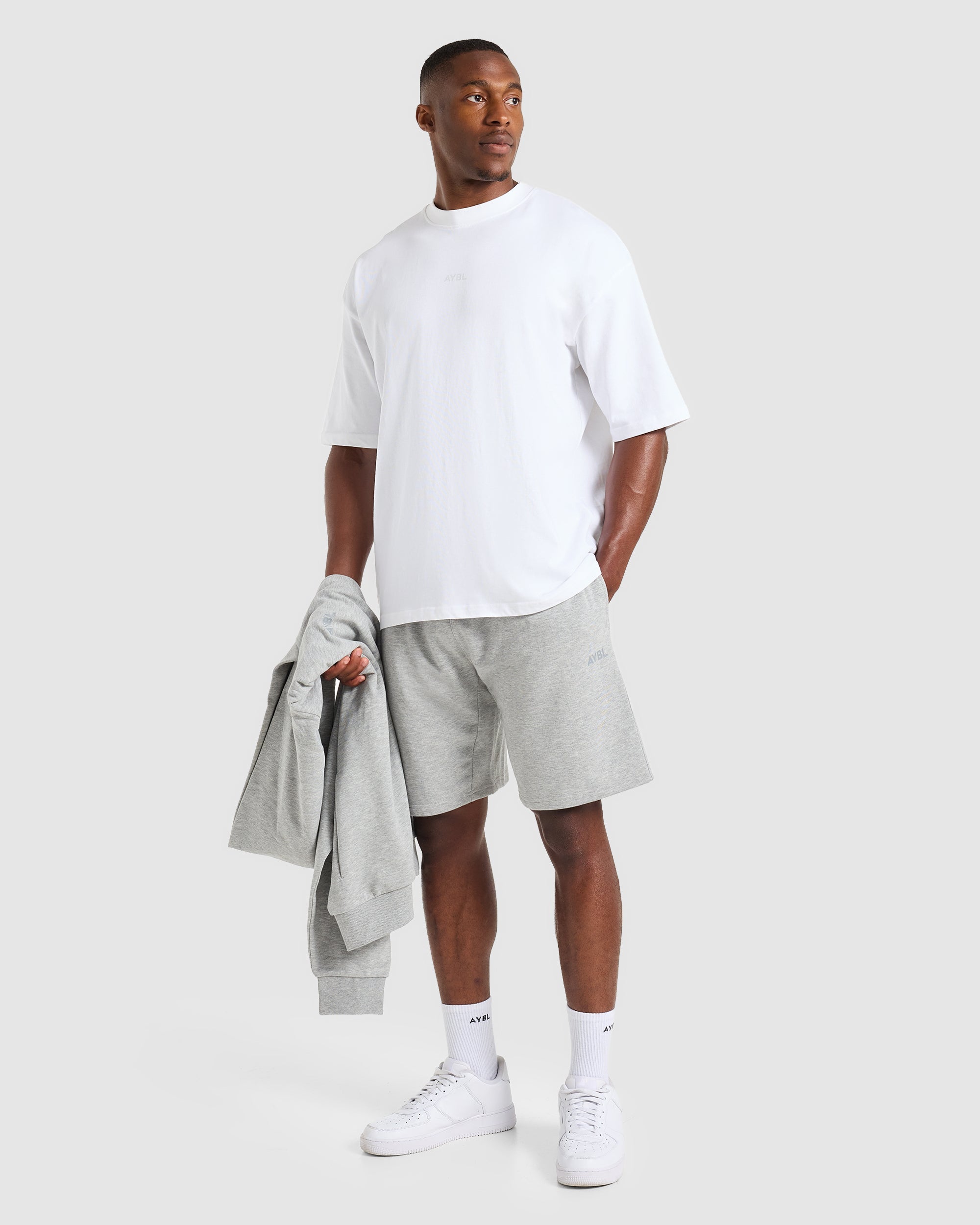 Craft Oversized Shorts - Mid Marl Gris