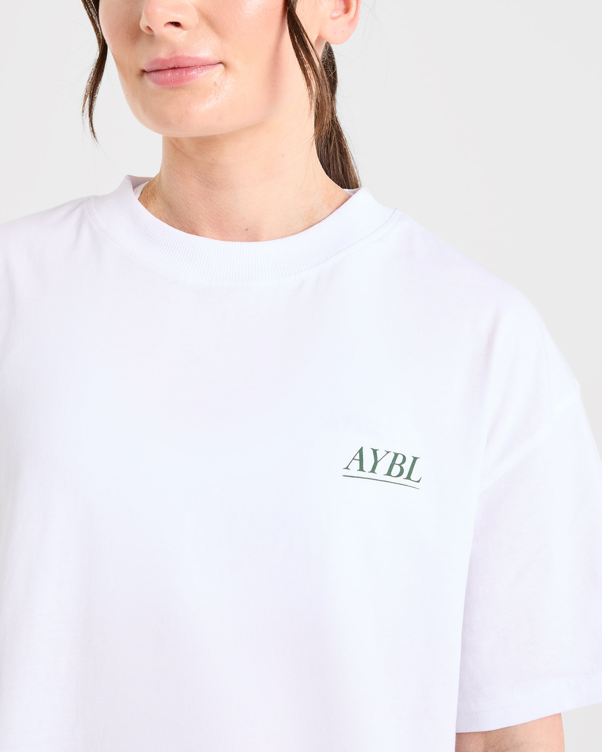 Power Lifting Illustration T Shirt - Blanc/Vert
