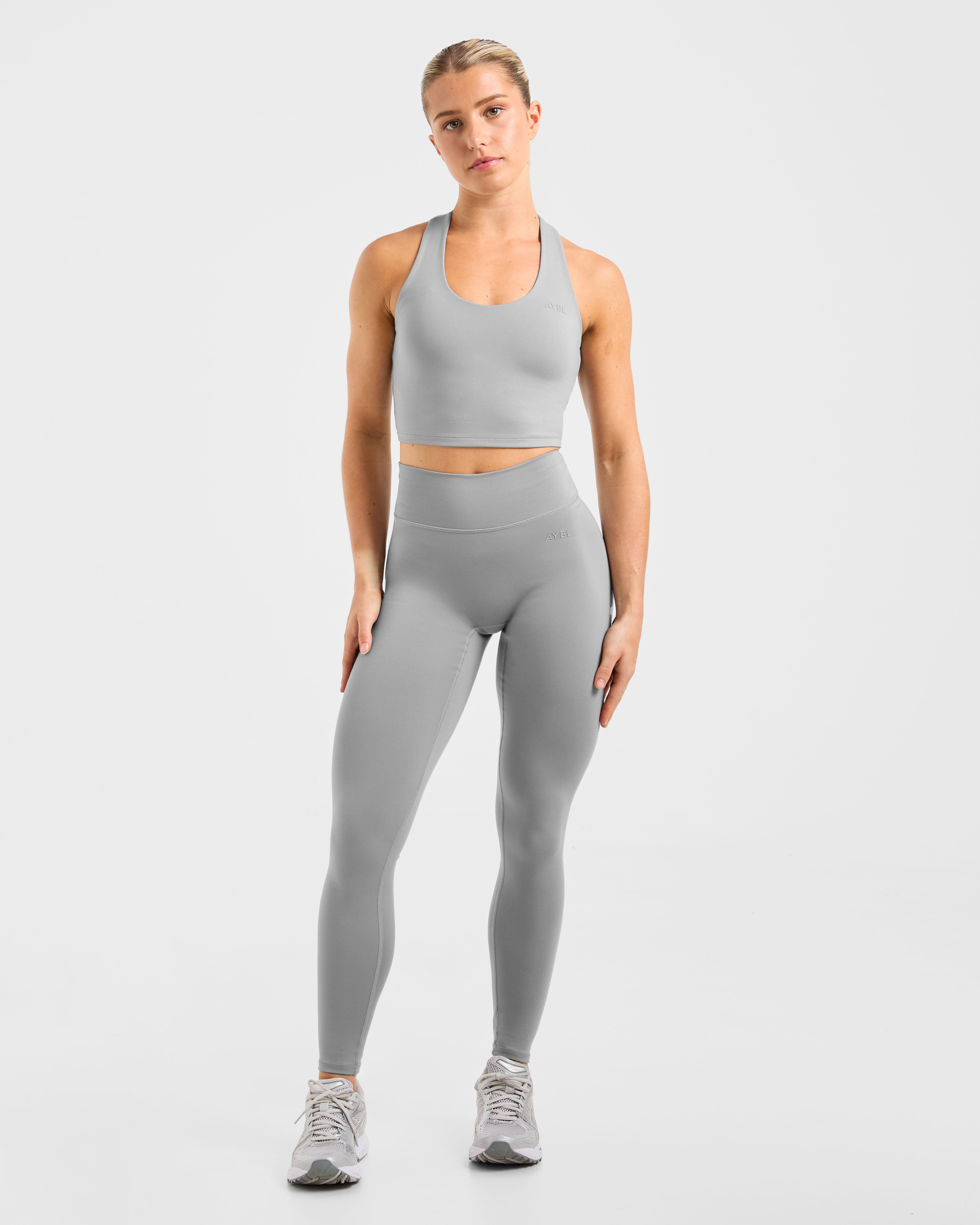 Staple Halterneck Crop Top - Gris