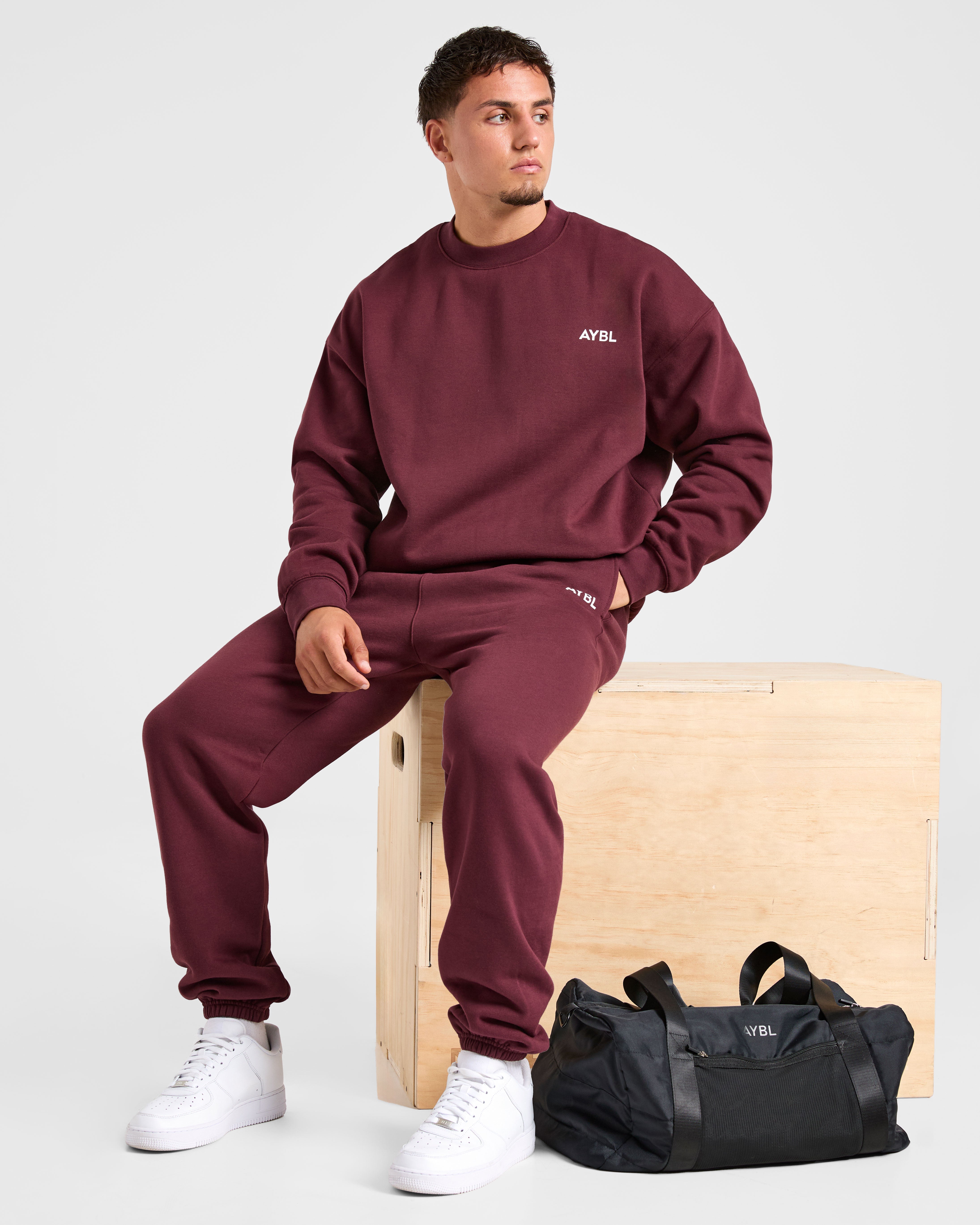 Essential Oversized Sweater - Burgundy Rouge