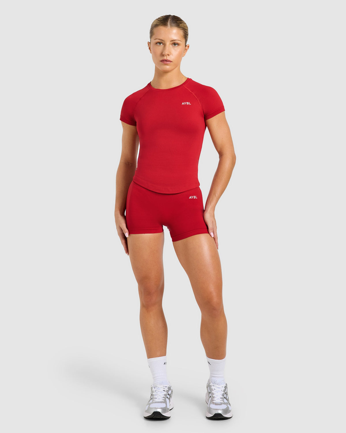 Enhance Seamless Short Sleeve Top - Rouge