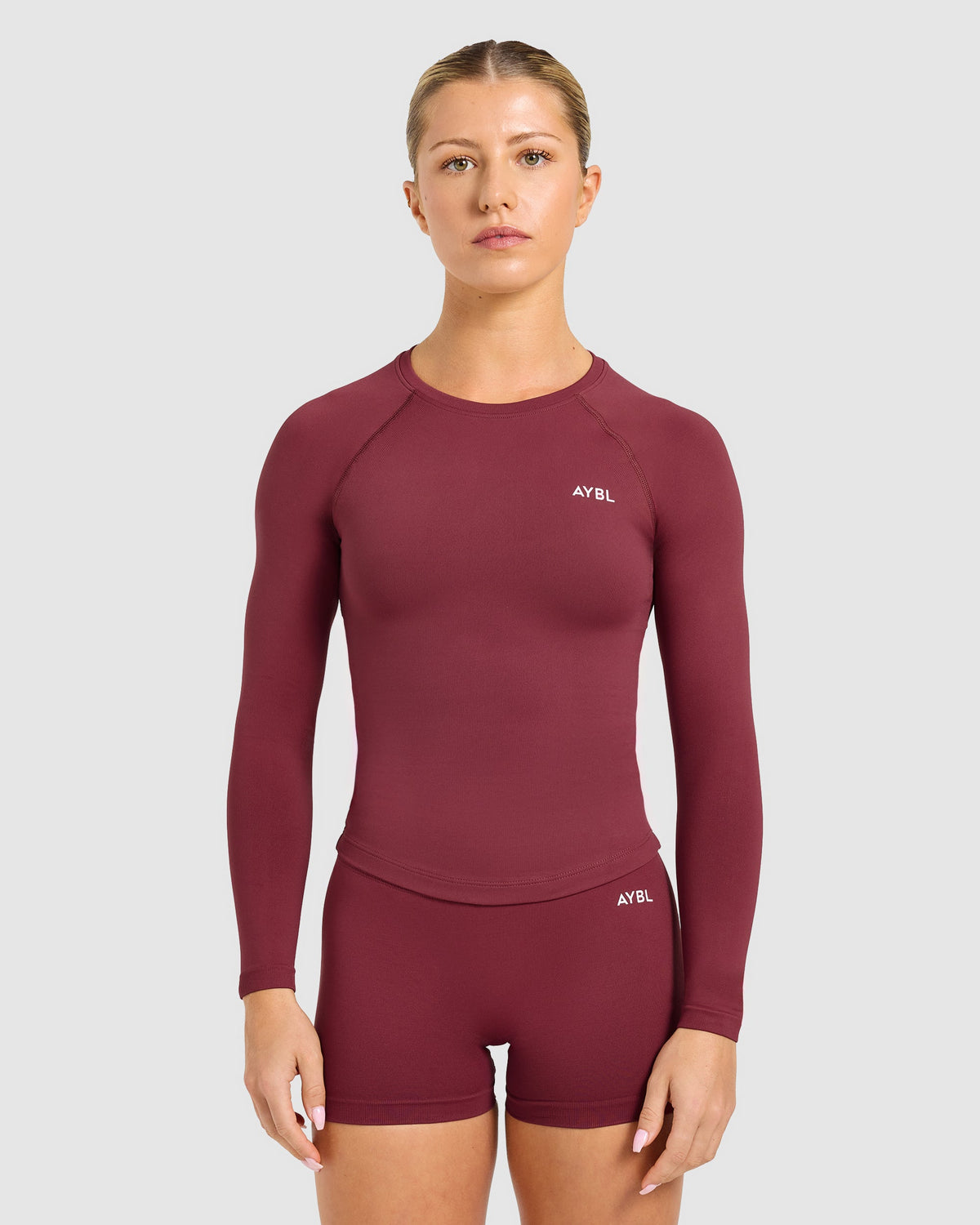 Enhance Seamless Long Sleeve Top - Mahogany Rouge