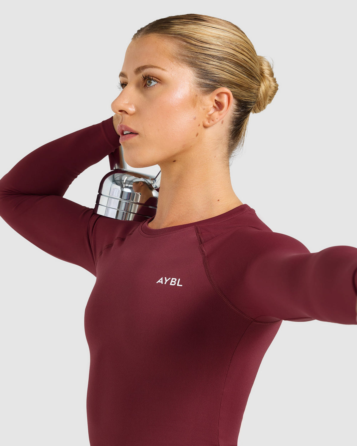 Enhance Seamless Long Sleeve Top - Mahogany Rouge