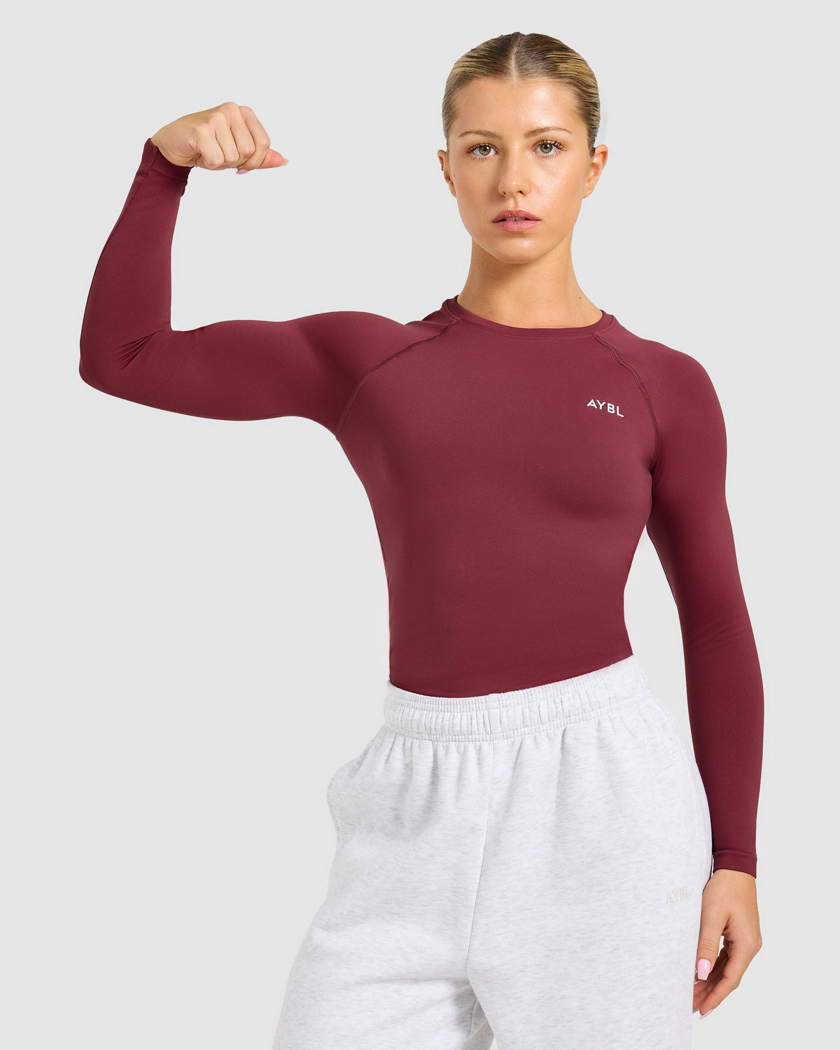 Enhance Seamless Long Sleeve Top - Mahogany Rouge
