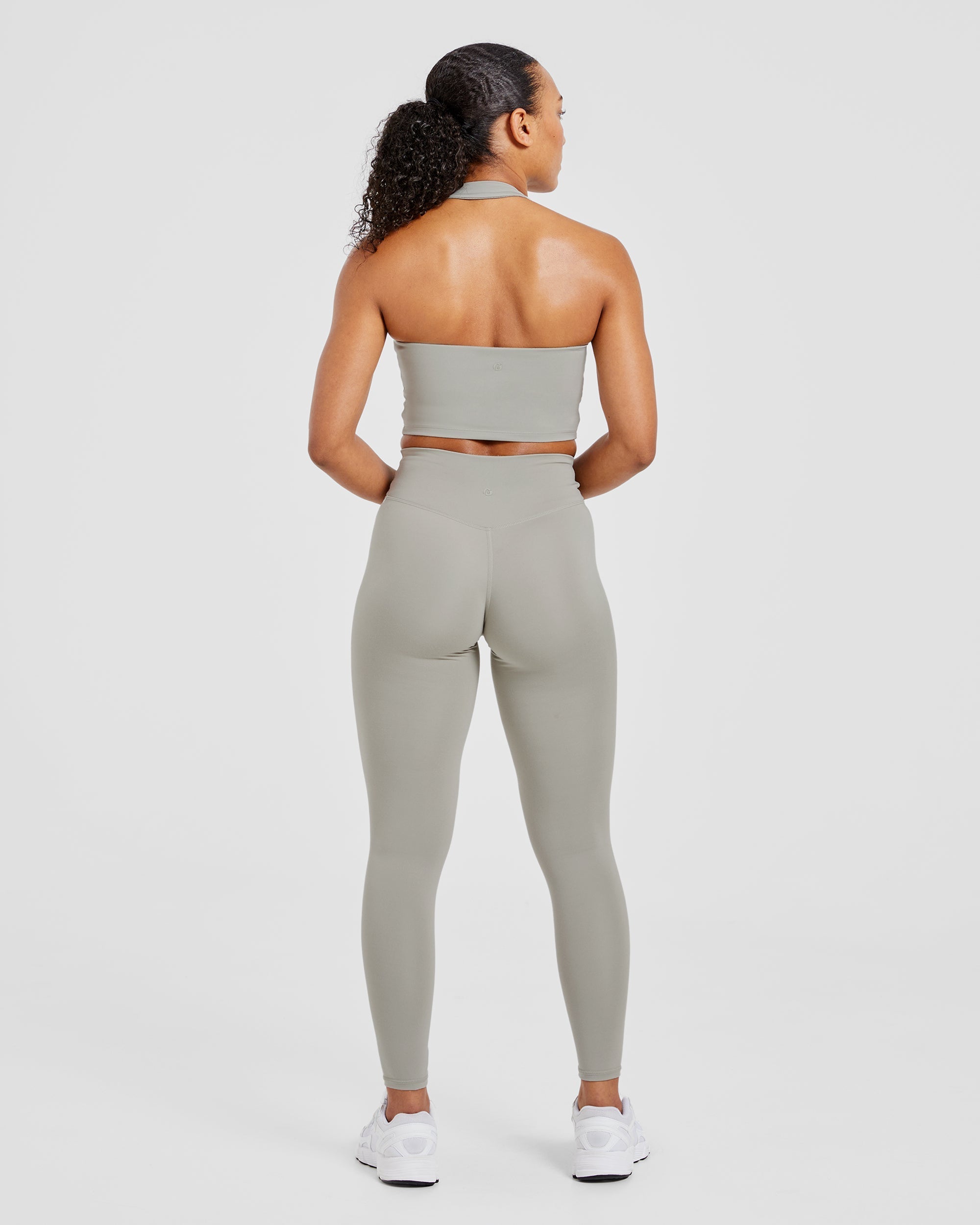 Staple Halterneck Crop Top - Washed Olive