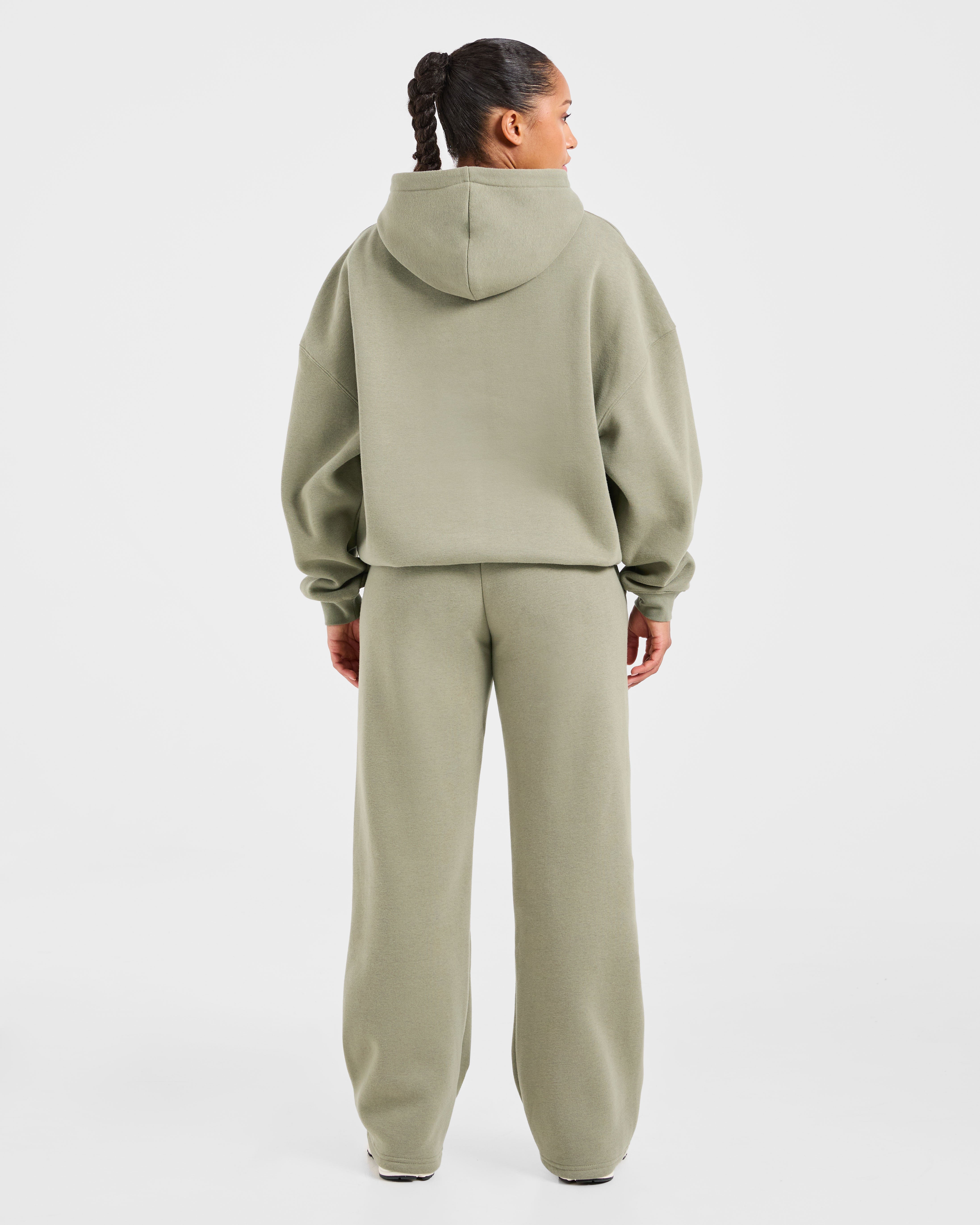 Varsity 2.0 Oversized Straight Leg Joggers - Muted Olive