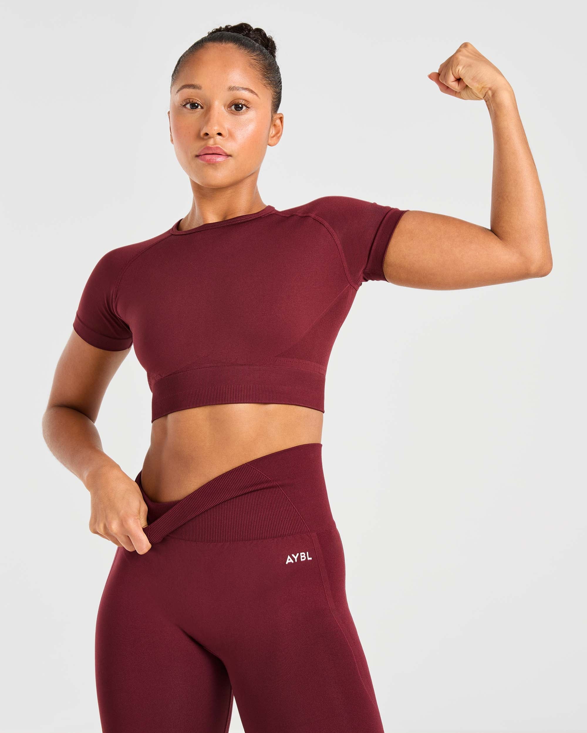 Empower Seamless Crop Top - Rouge Wine
