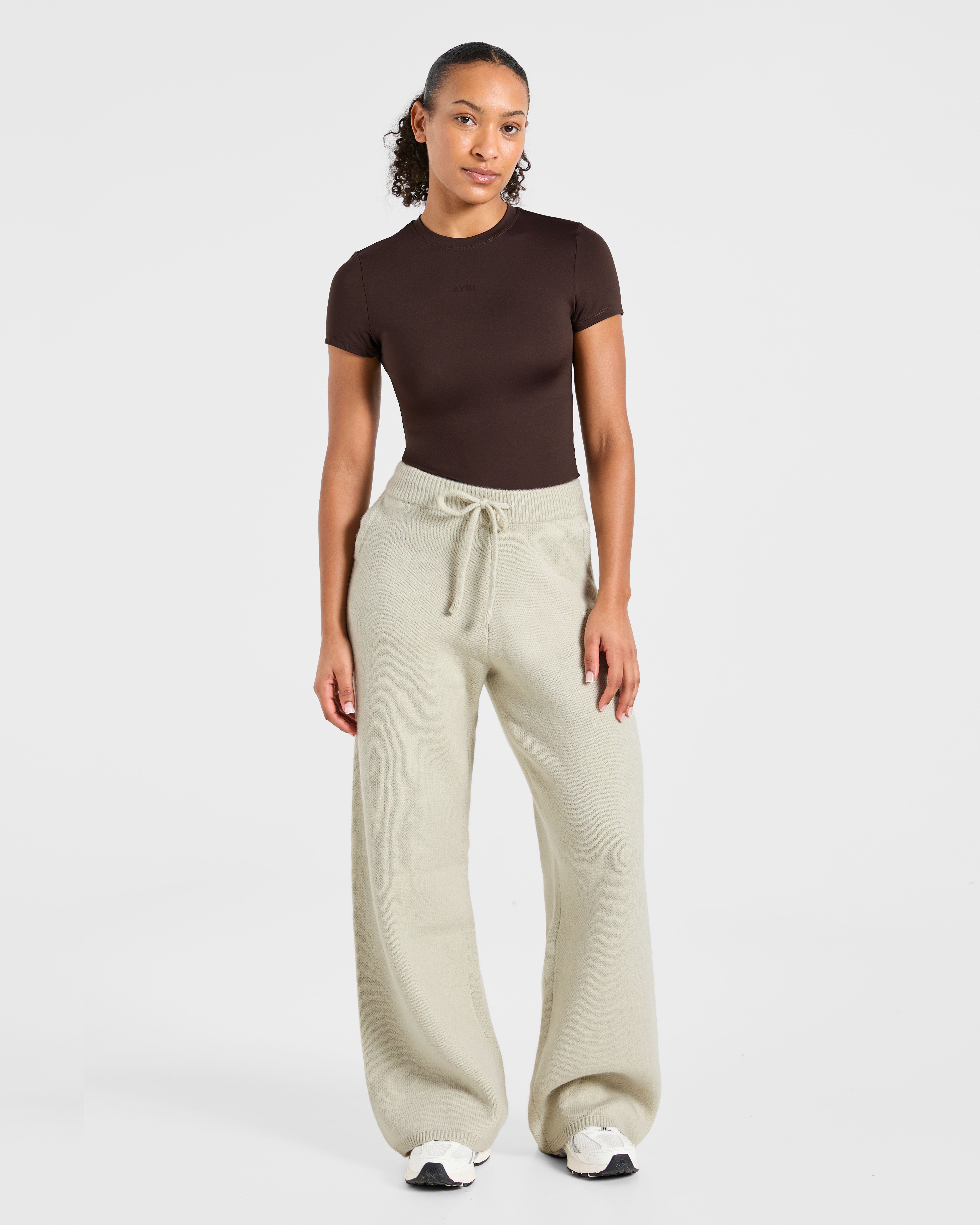 Soft Oversized Knitted Straight Leg Joggers - Seasalt