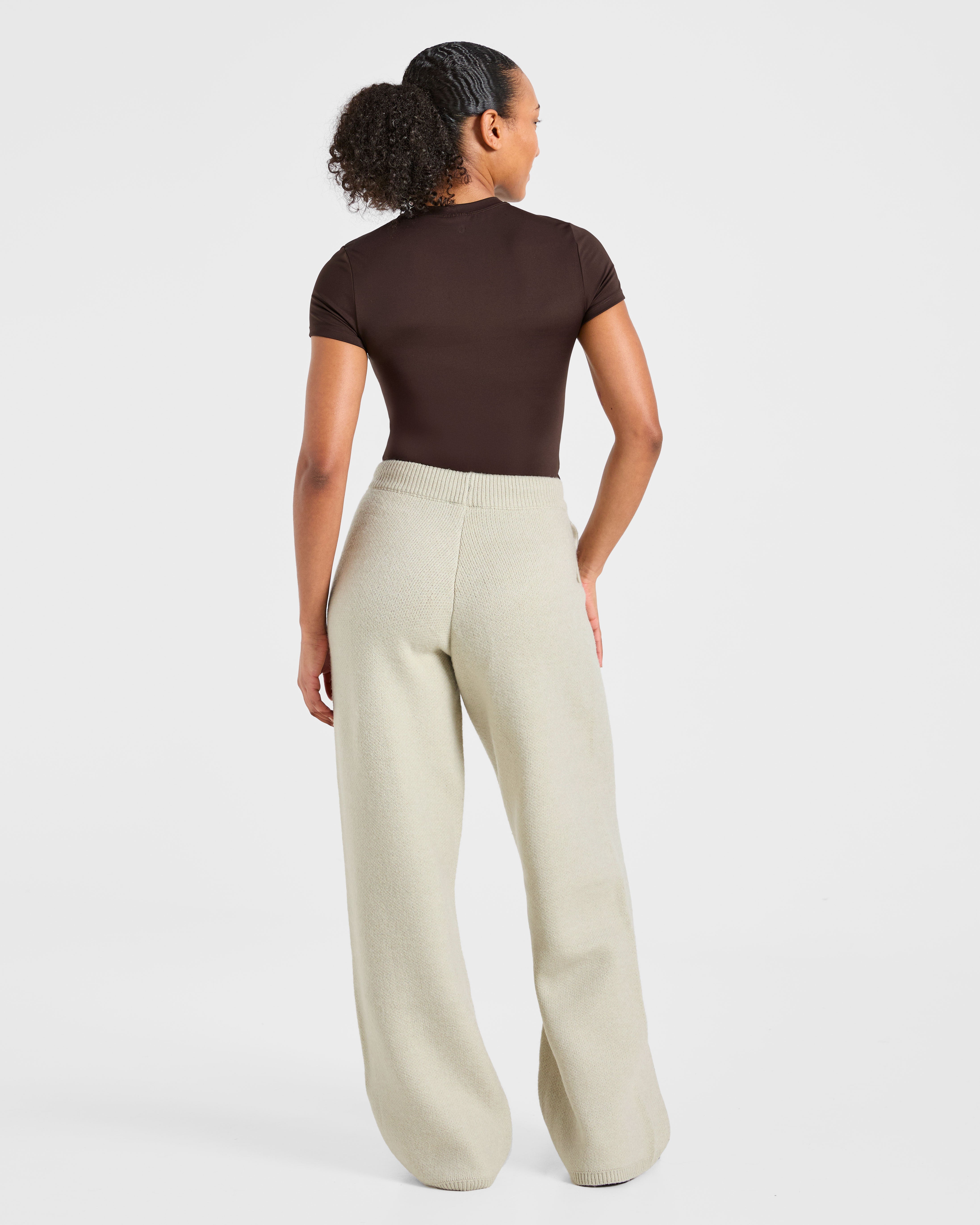 Soft Oversized Knitted Straight Leg Joggers - Seasalt