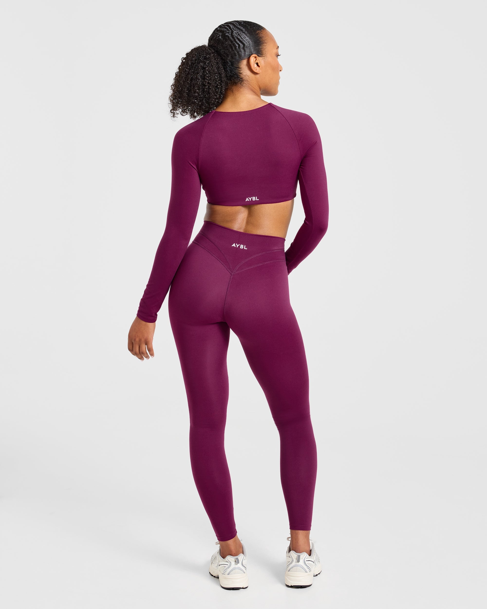 Engage Long Sleeve Crop Top - Rich Plum