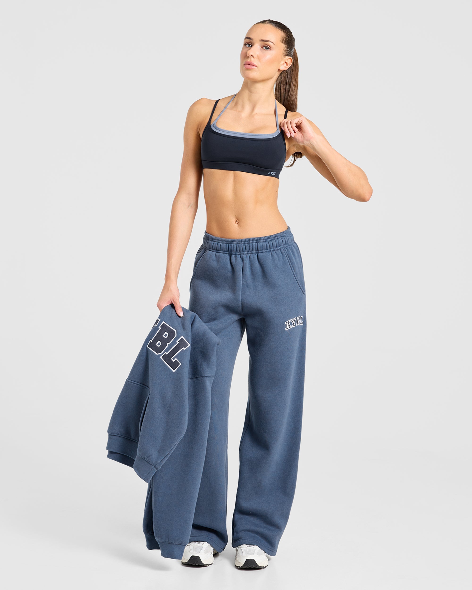 Varsity 2.0 Oversized Straight Leg Joggers - Denim Bleu