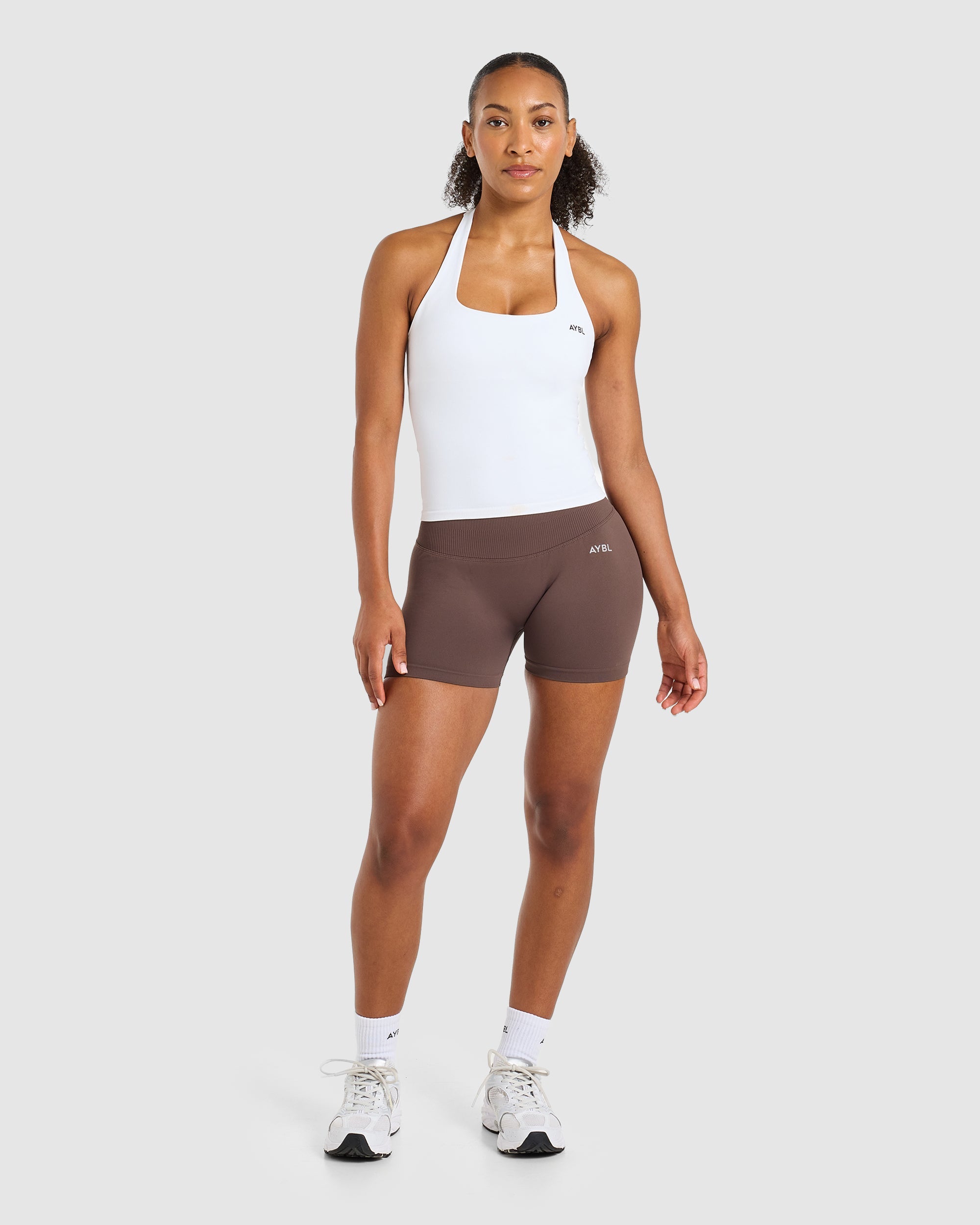 Enhance Seamless Halterneck Top - Blanc