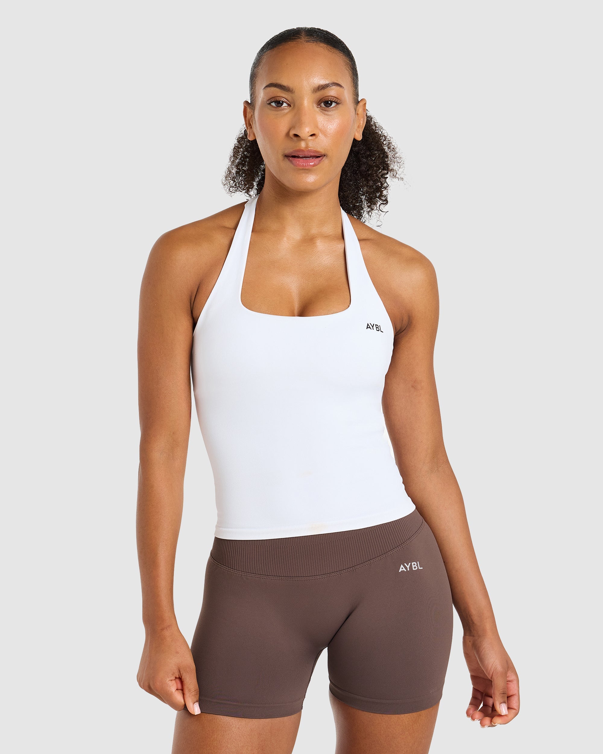 Enhance Seamless Halterneck Top - Blanc