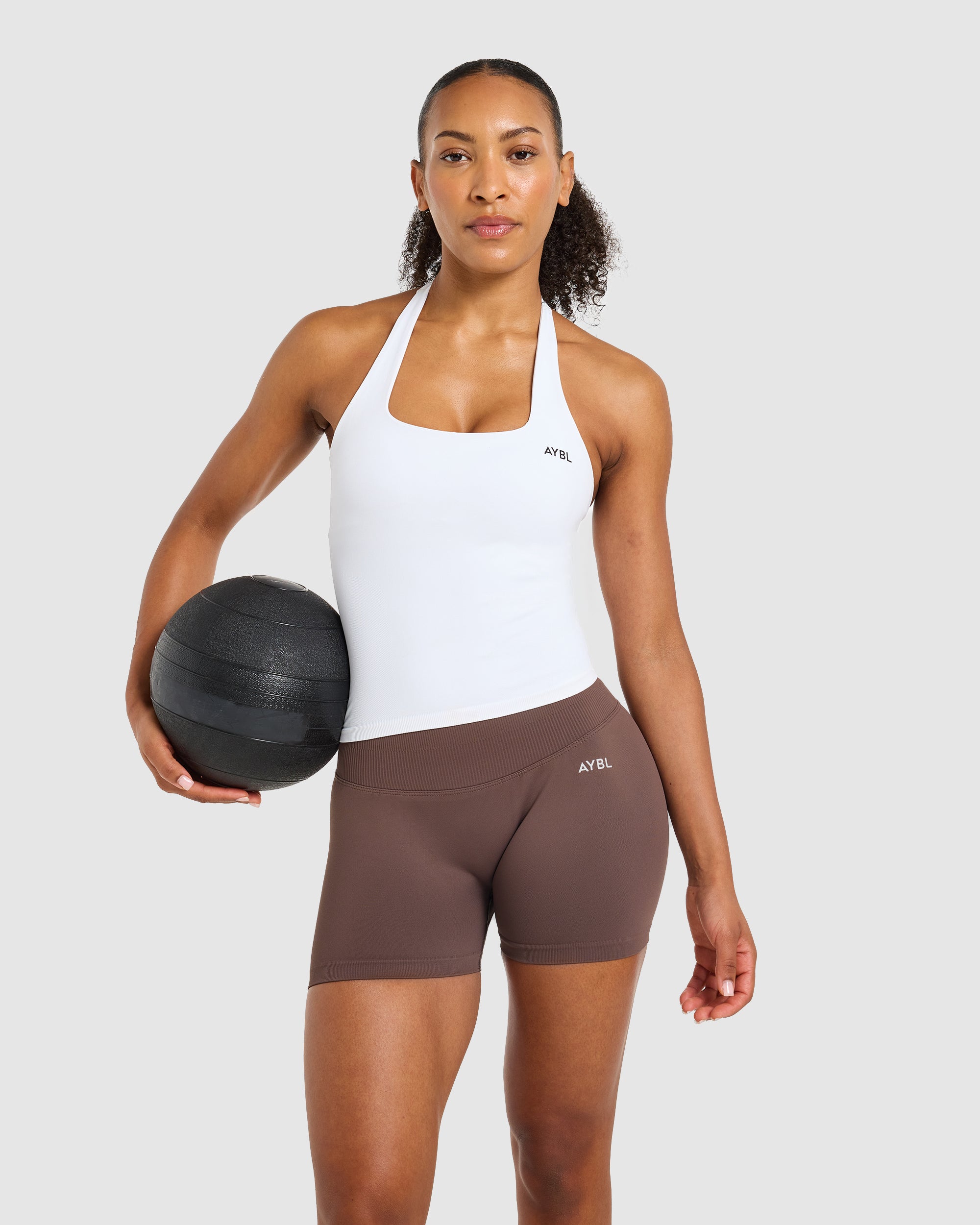 Enhance Seamless Halterneck Top - Blanc