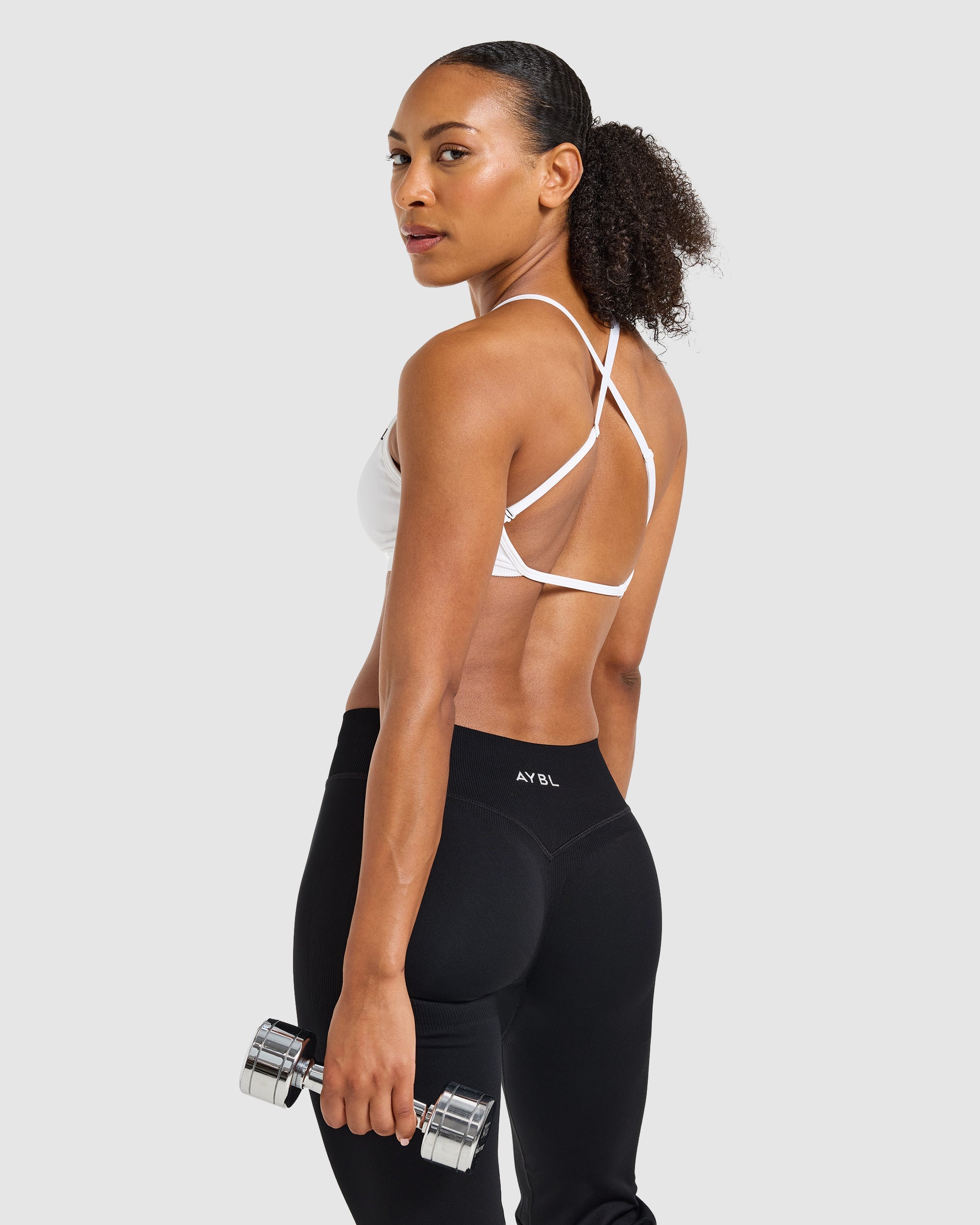 Adapt Seamless Strappy Sports Bra - Blanc