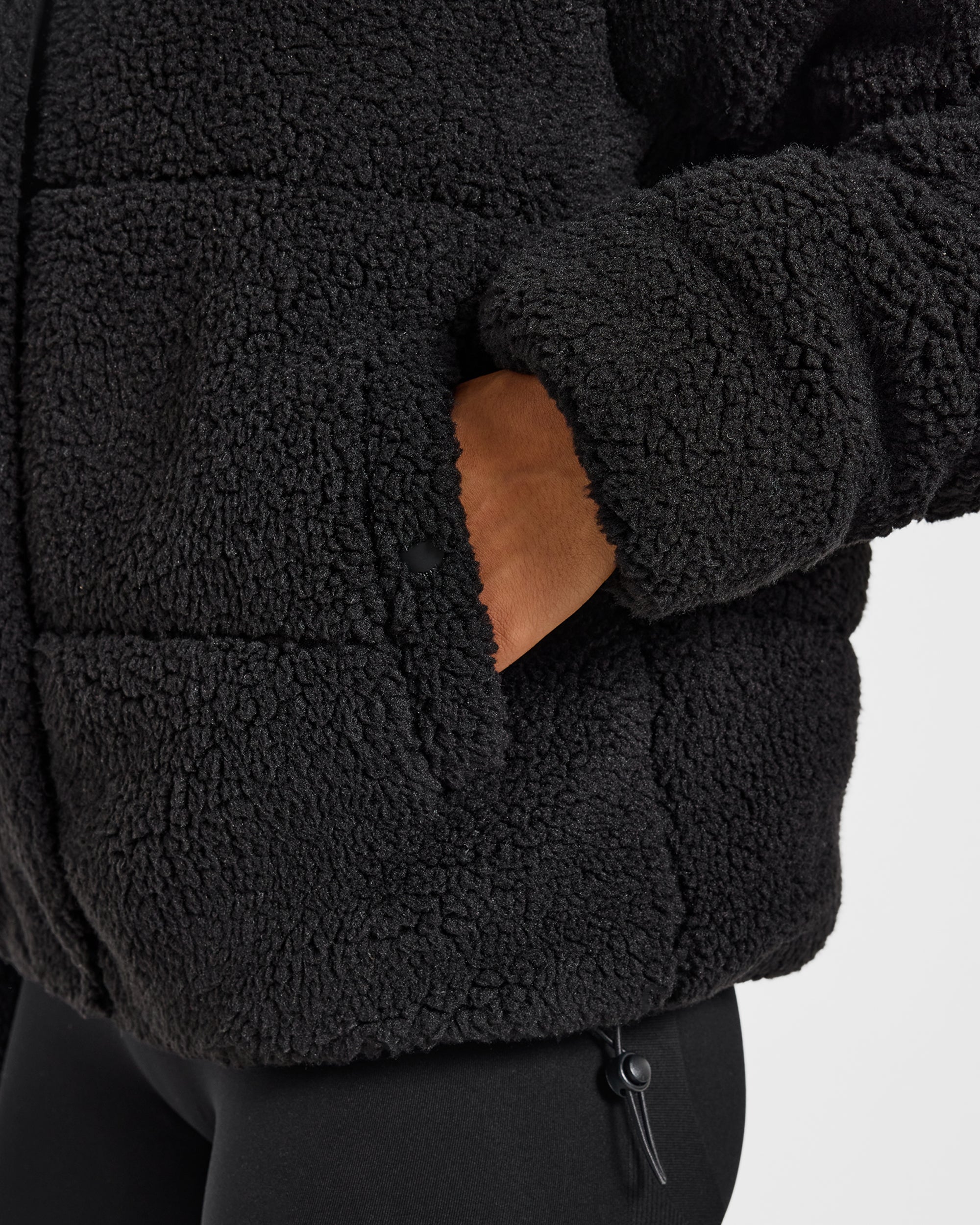 Signature Fleece Puffer Coat - Noir