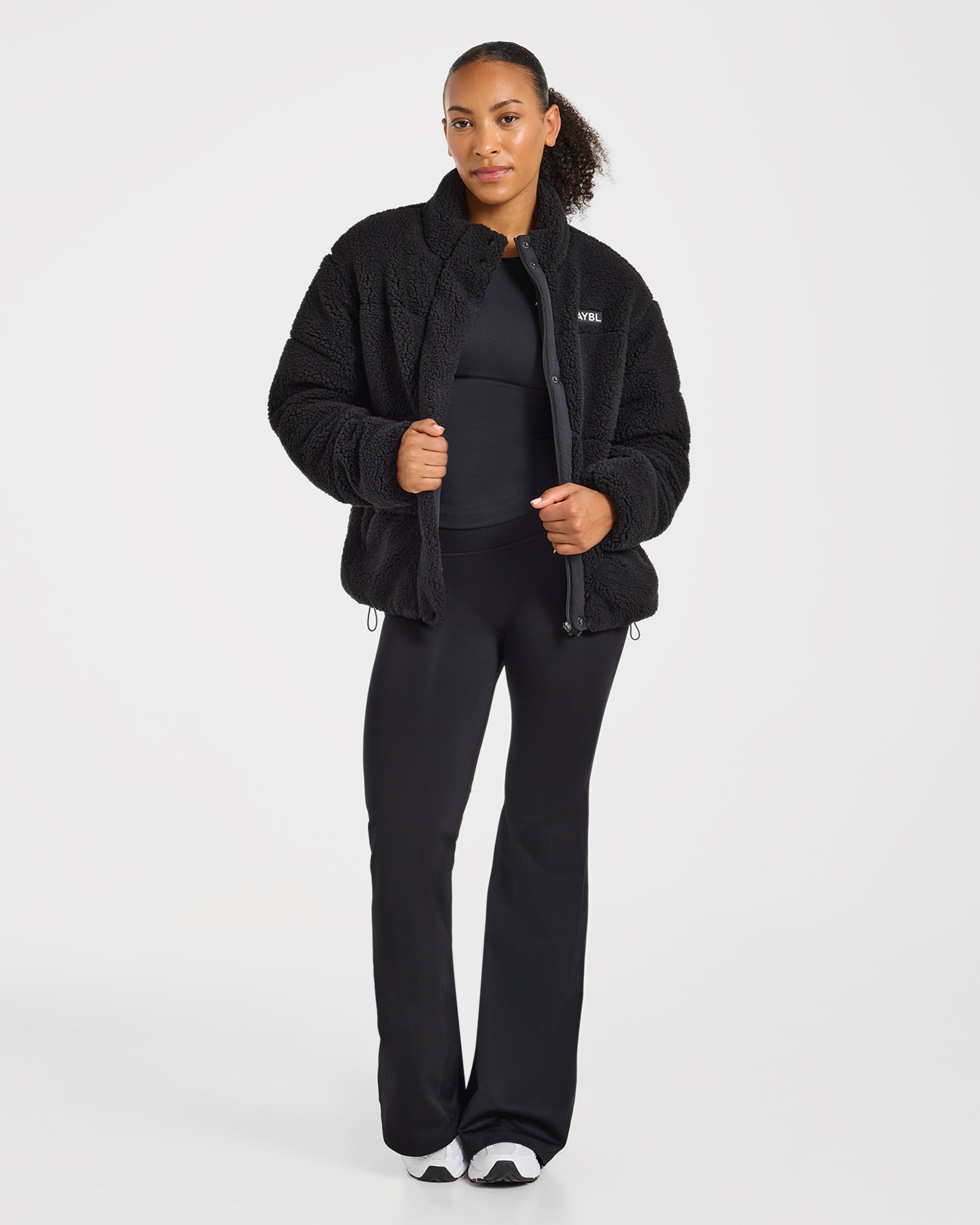 Signature Fleece Puffer Coat - Noir