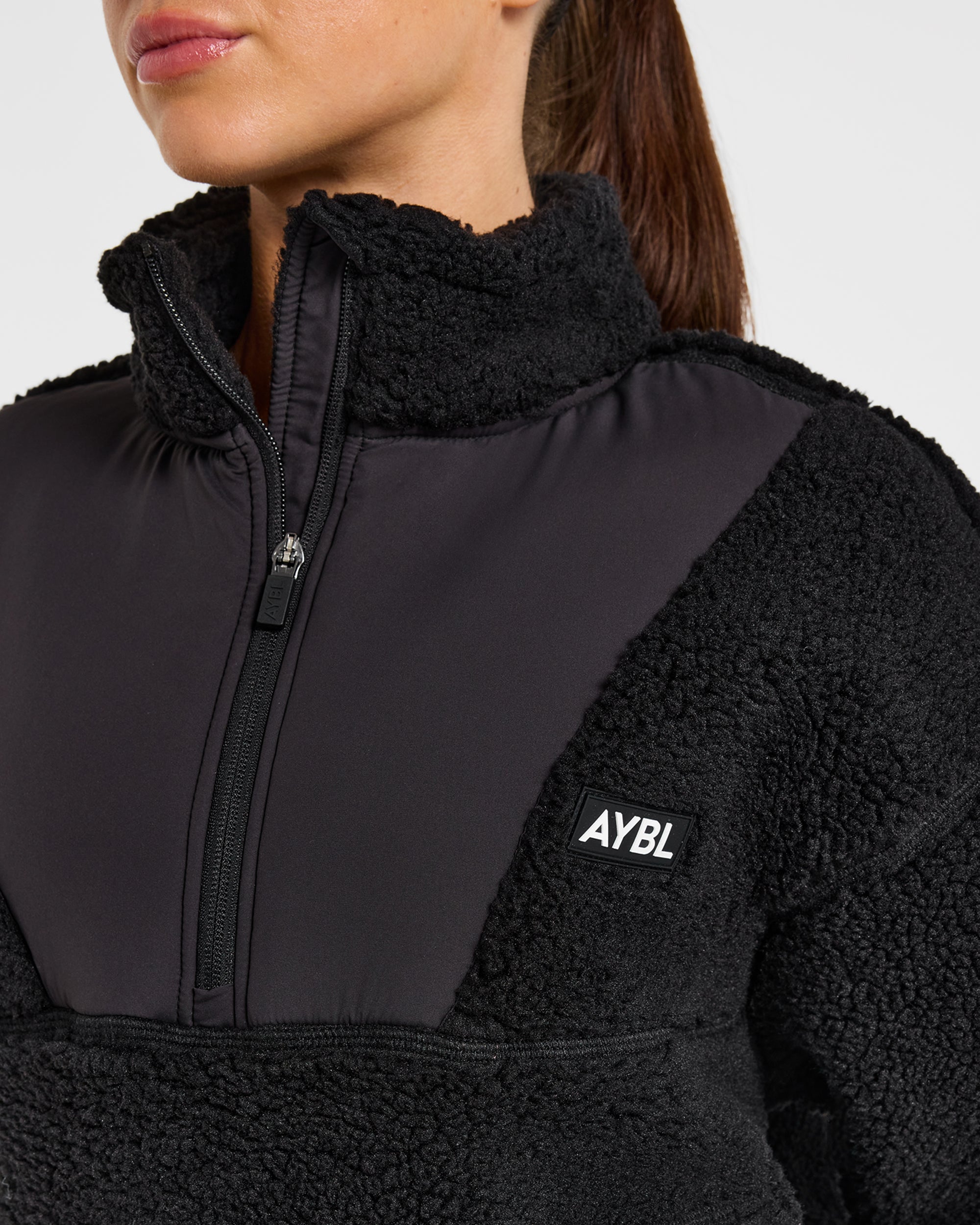 Signature 1/4 Zip Fleece Pullover - Noir