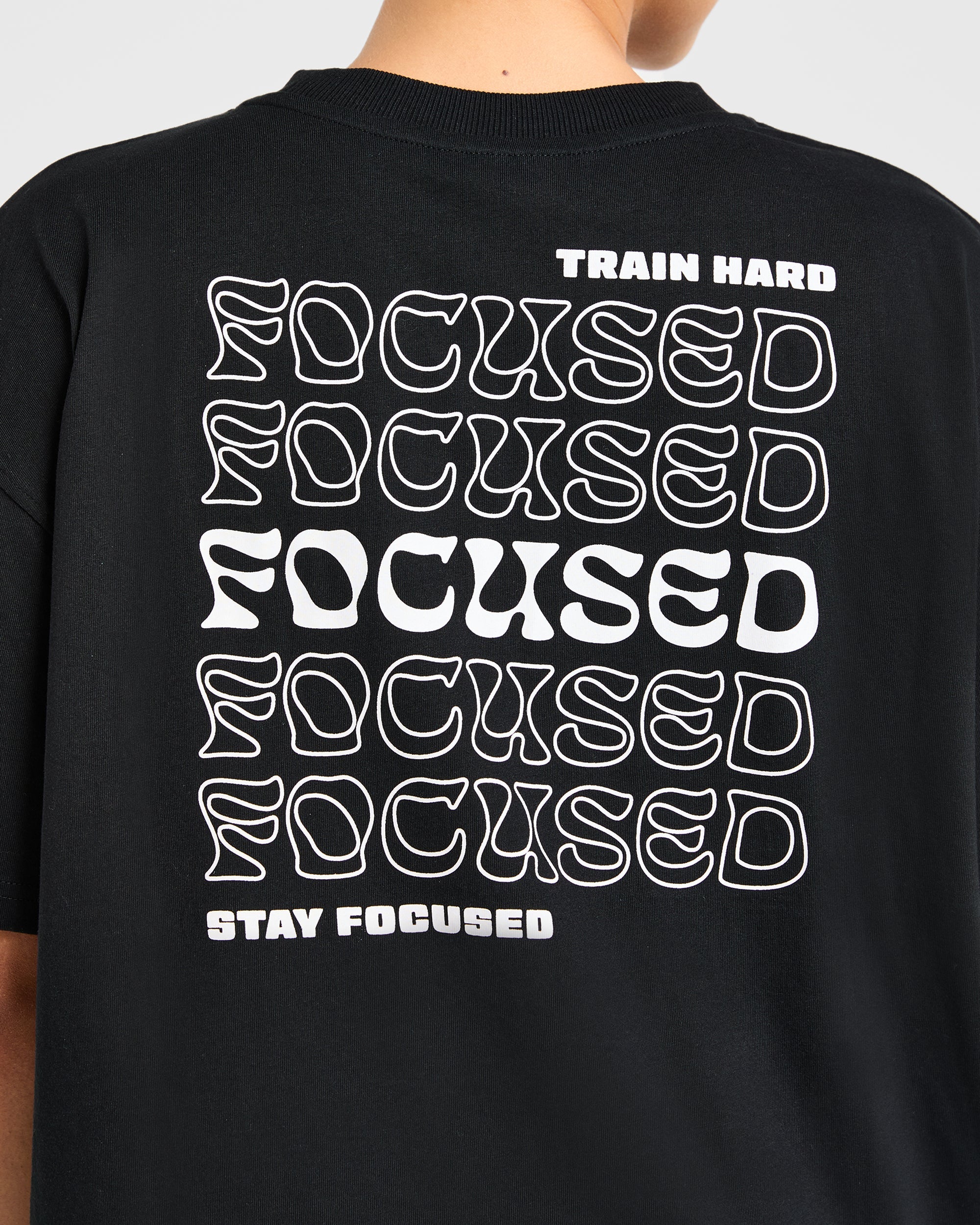 Focused Wavy Oversized T Shirt - Noir