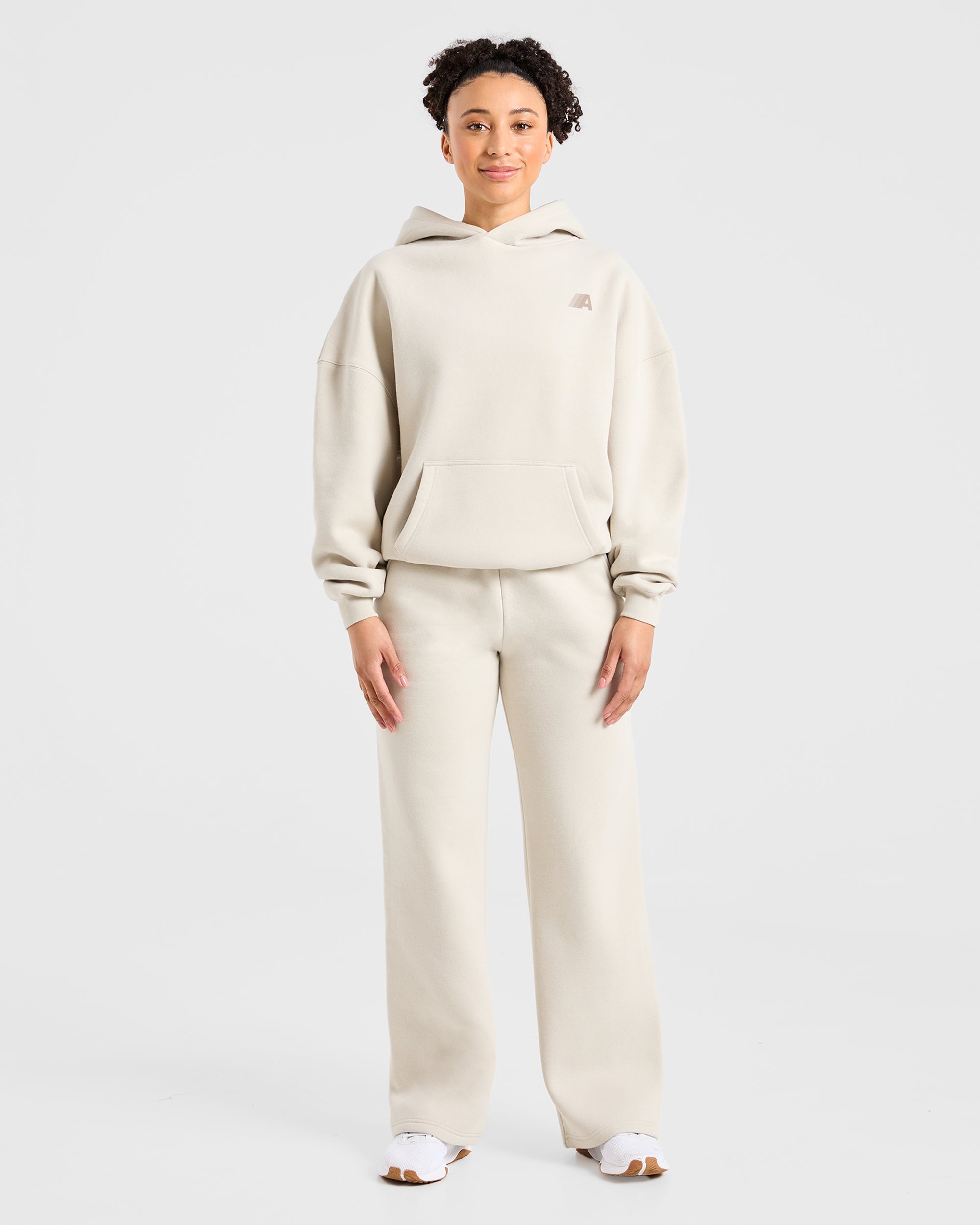 Image 3 from Retro Athletics Oversized Straight Leg Joggers - Sand