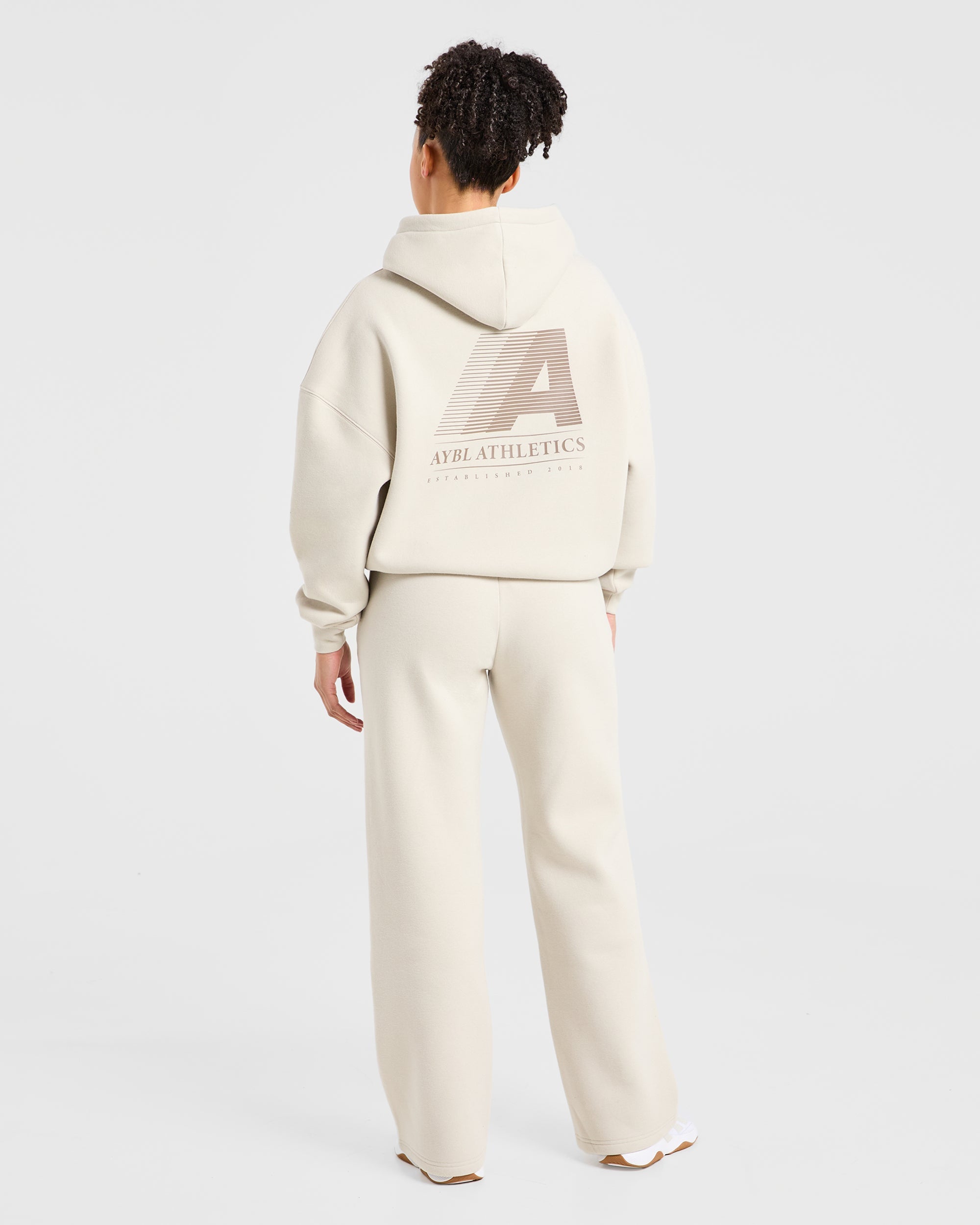 Image 4 from Retro Athletics Oversized Straight Leg Joggers - Sand