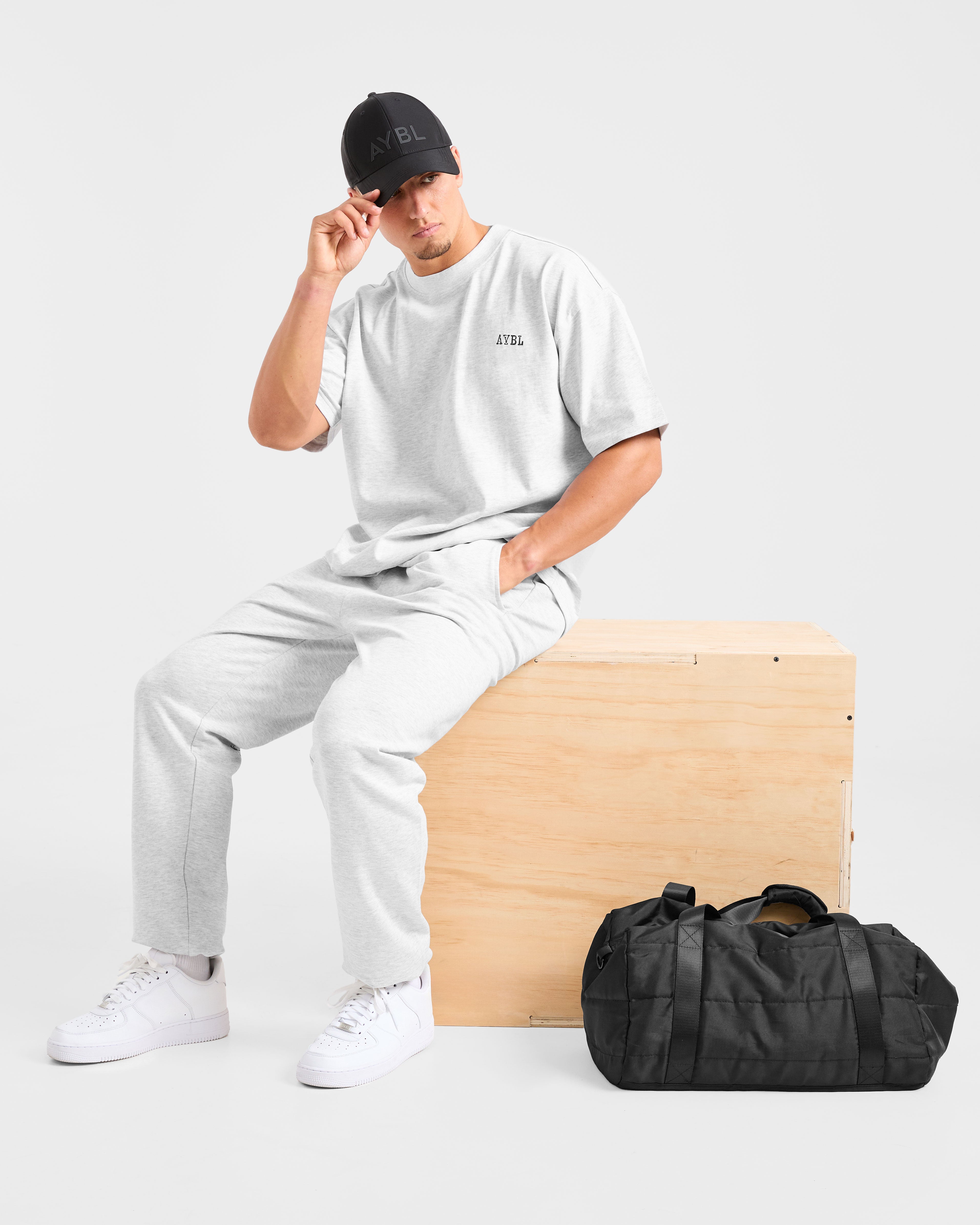 Lifting Essentials Oversized T Shirt - Gris Marl