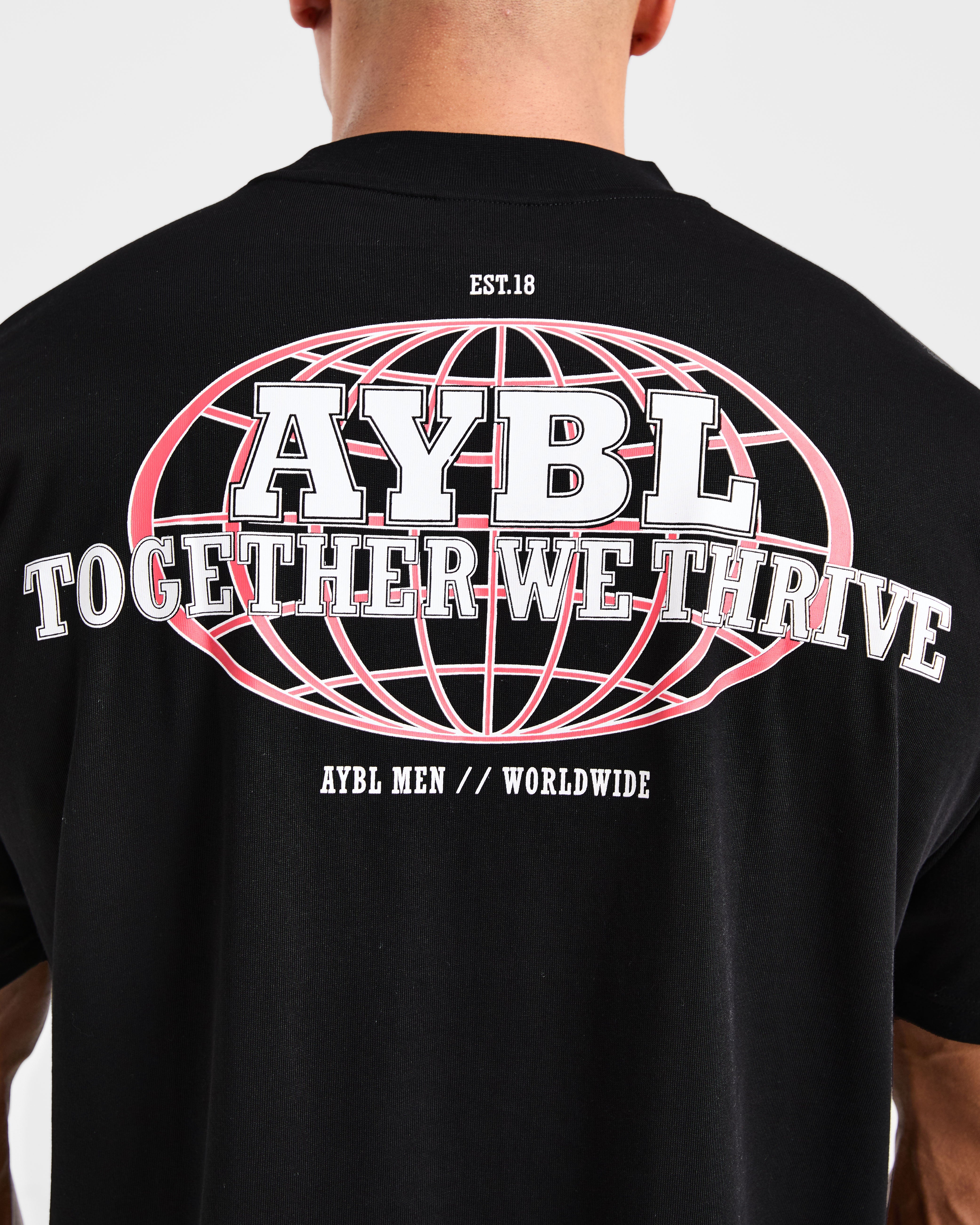 Global Oversized T Shirt - Noir/Rouge