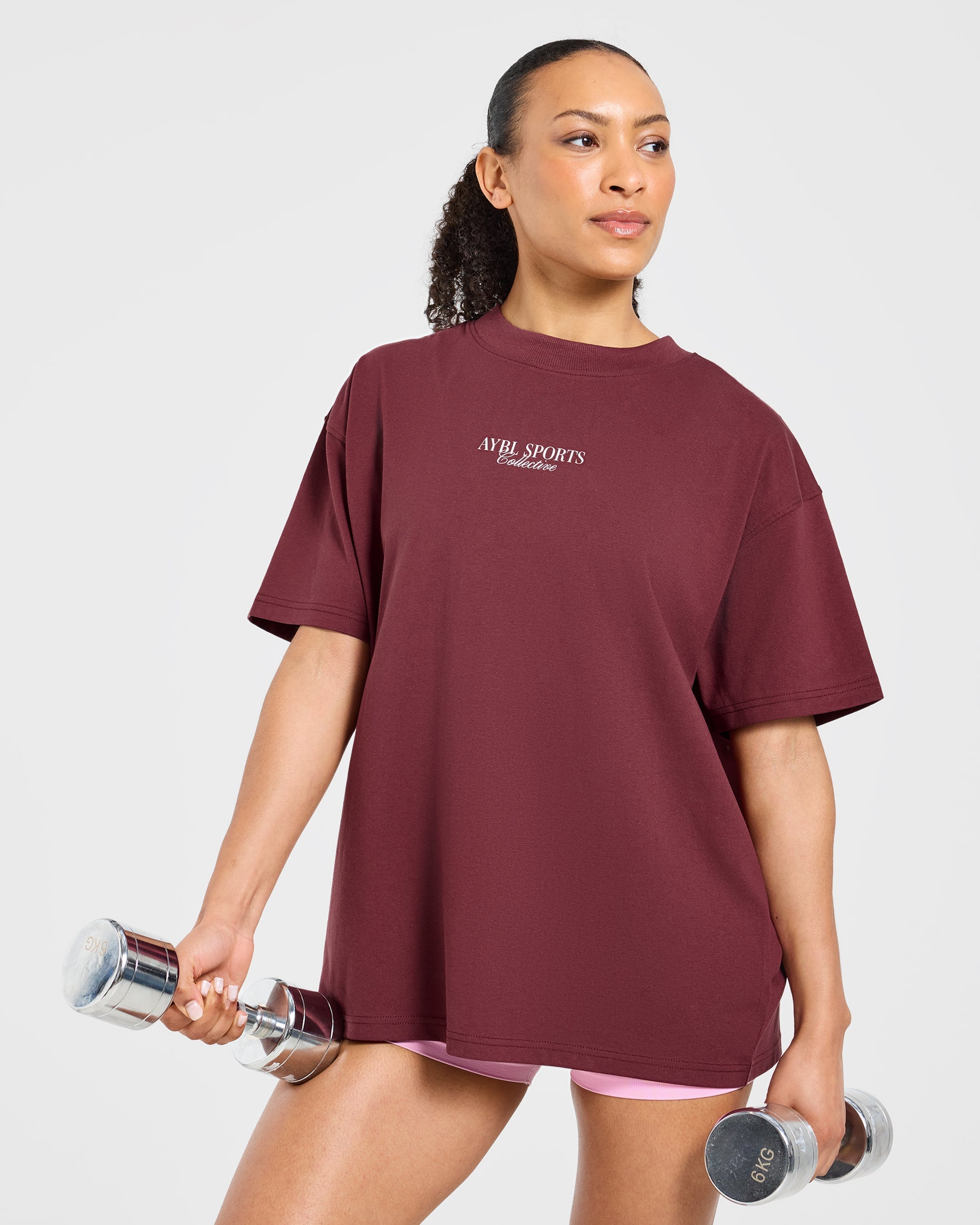 Sports Collective Oversized T Shirt - Rouge Wine