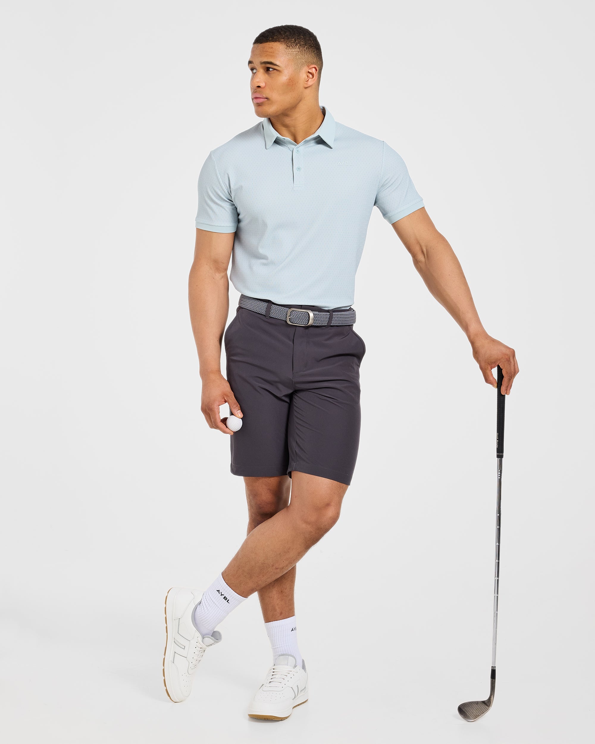 Precision Geometric Polo - Cloud Bleu