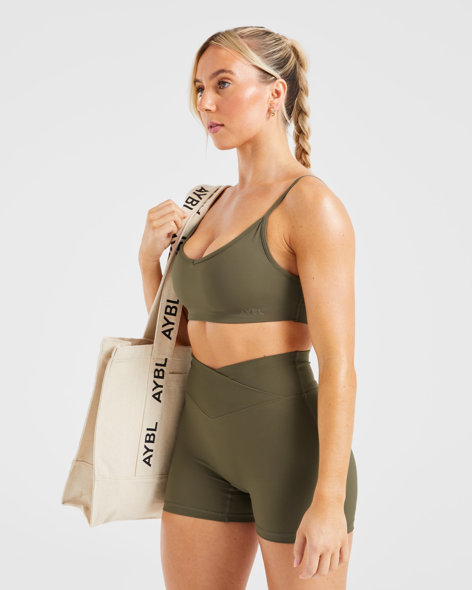 Sculpt Wrap Sports Bra - Deep Khaki