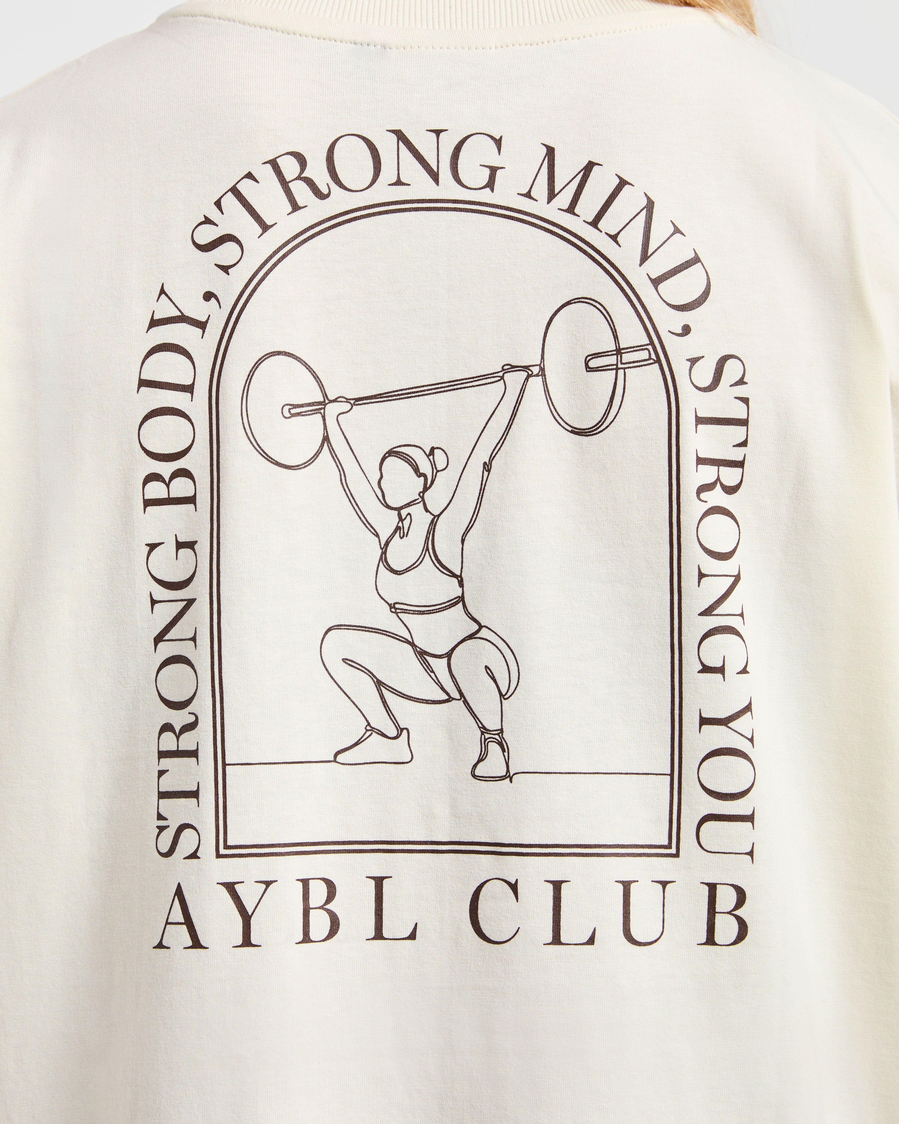 Body, Mind, You Oversized T Shirt - Beige/Brown