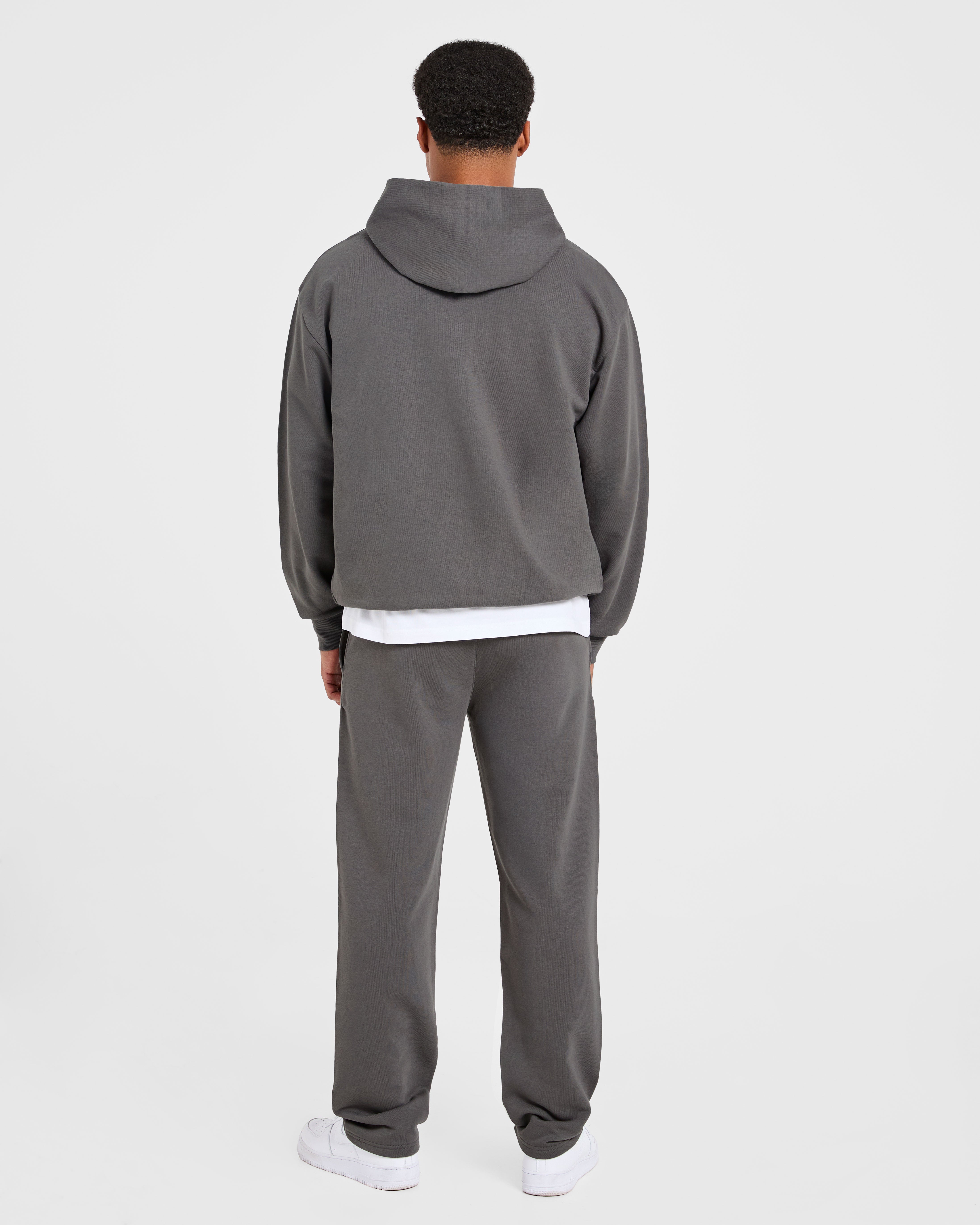 Craft Oversized Zip Up Hoodie - Charcoal